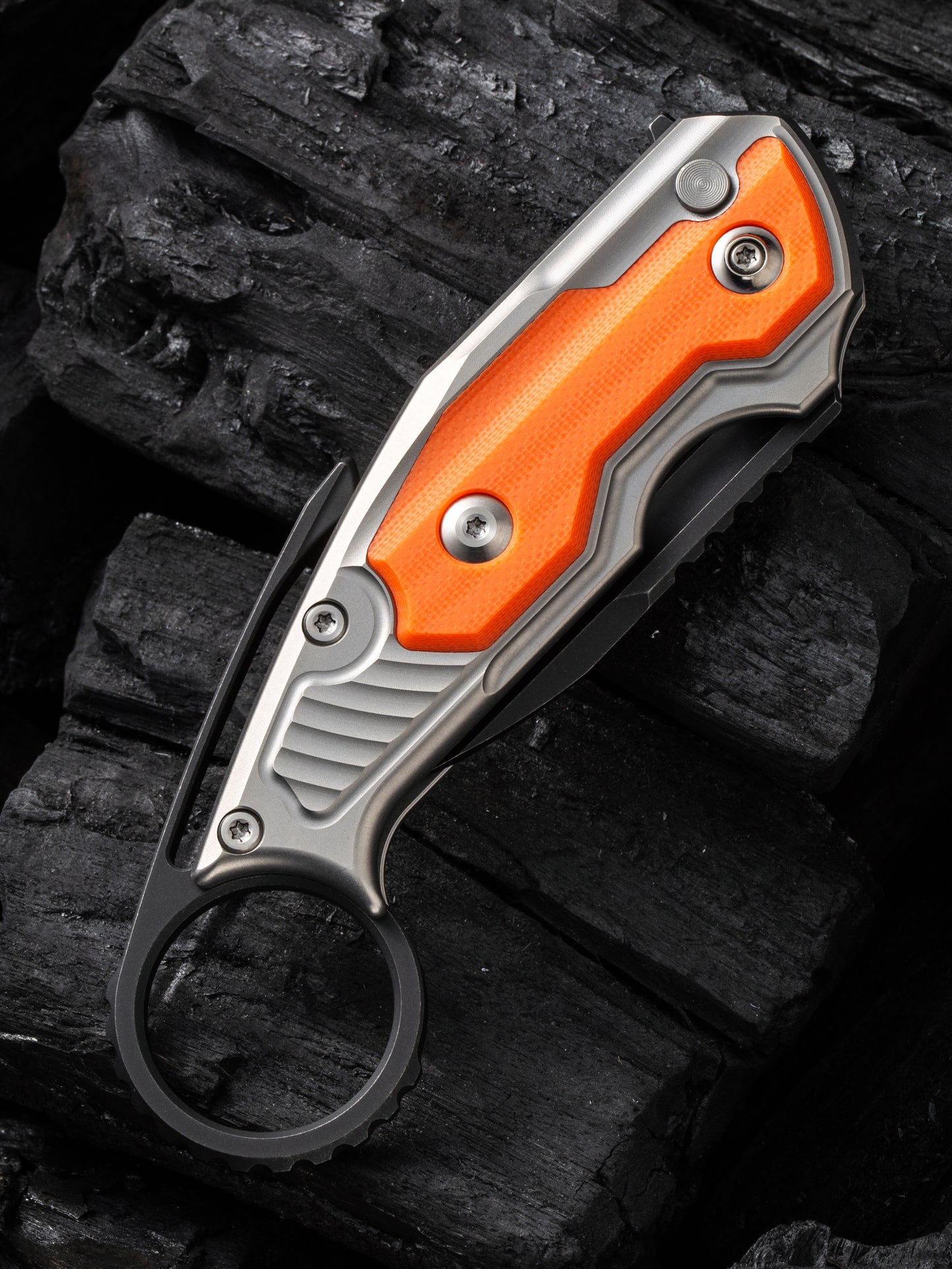 WE Yardbird 2.44" Black CPM 20CV Orange G10 Titanium Folding Knife by Maciej Torbe WE22021-1