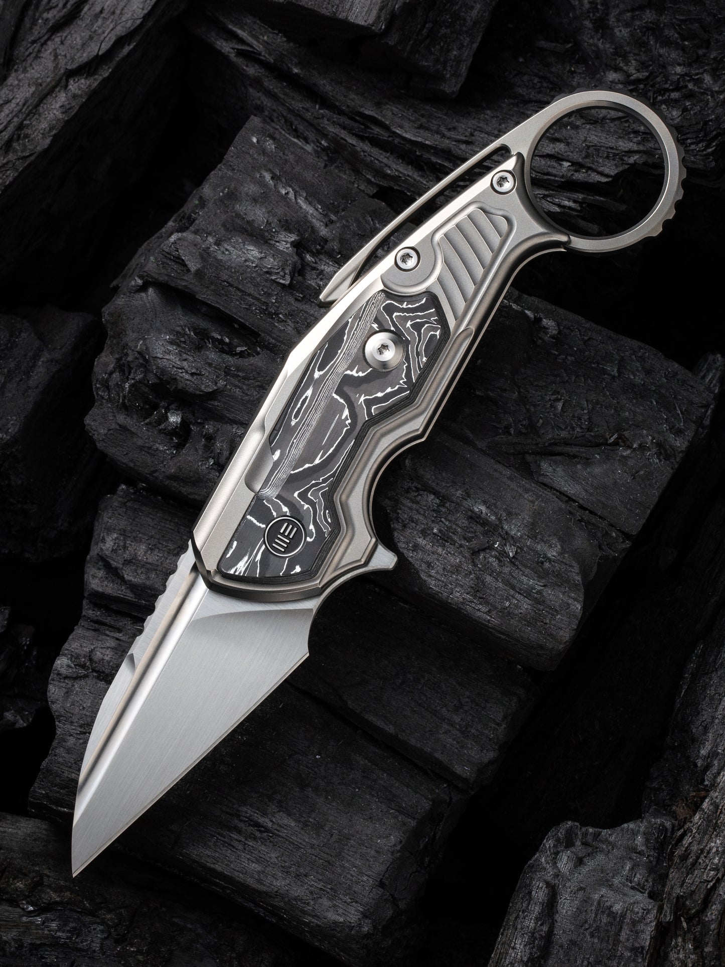 WE Yardbird 2.44" CPM 20CV Aluminum Foil Carbon Fiber Titanium Folding Knife by Maciej Torbe WE22021-3