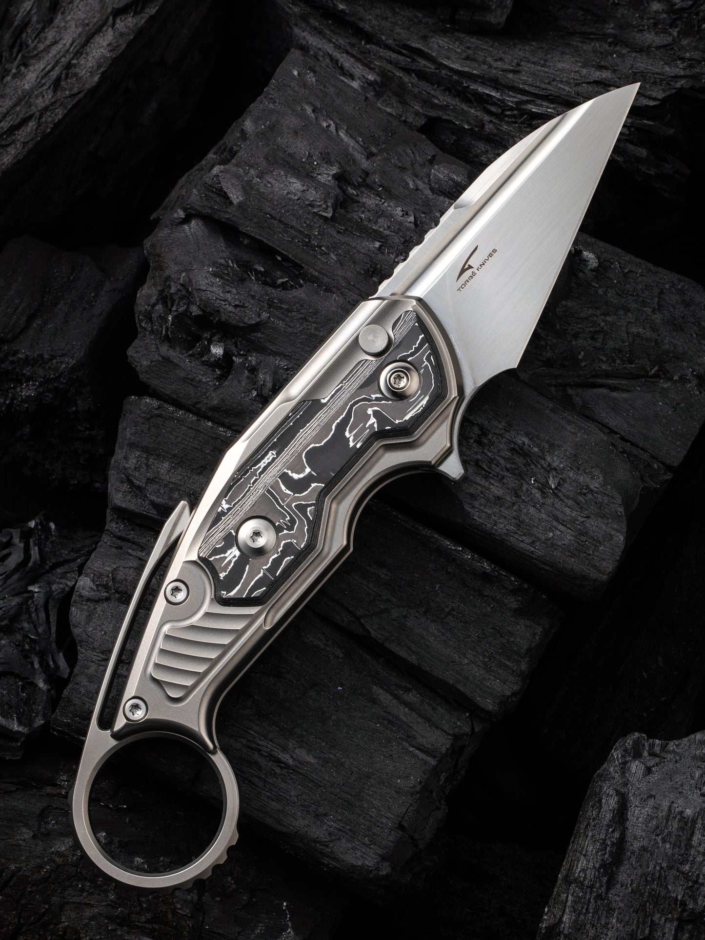 WE Yardbird 2.44" CPM 20CV Aluminum Foil Carbon Fiber Titanium Folding Knife by Maciej Torbe WE22021-3