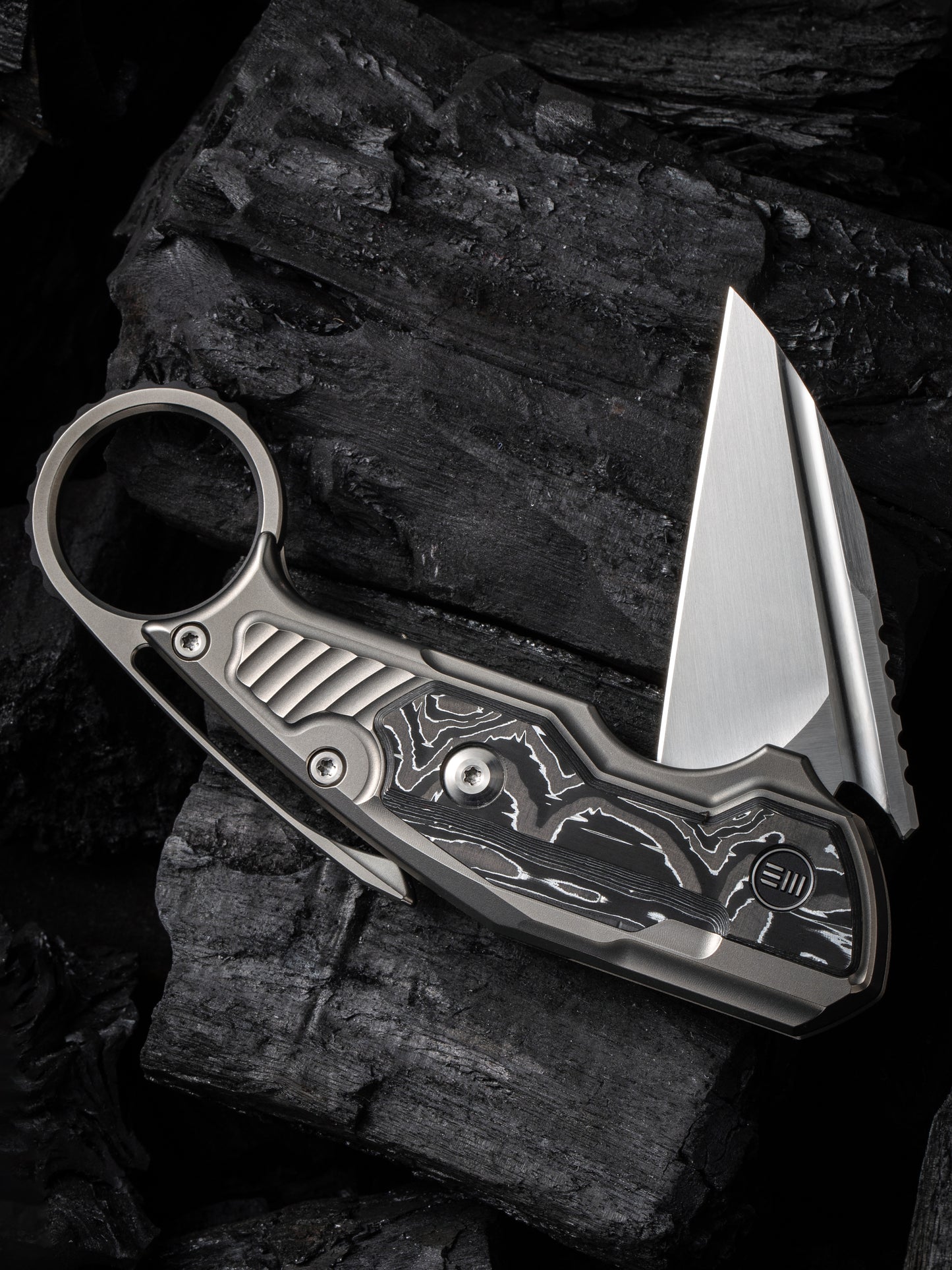 WE Yardbird 2.44" CPM 20CV Aluminum Foil Carbon Fiber Titanium Folding Knife by Maciej Torbe WE22021-3