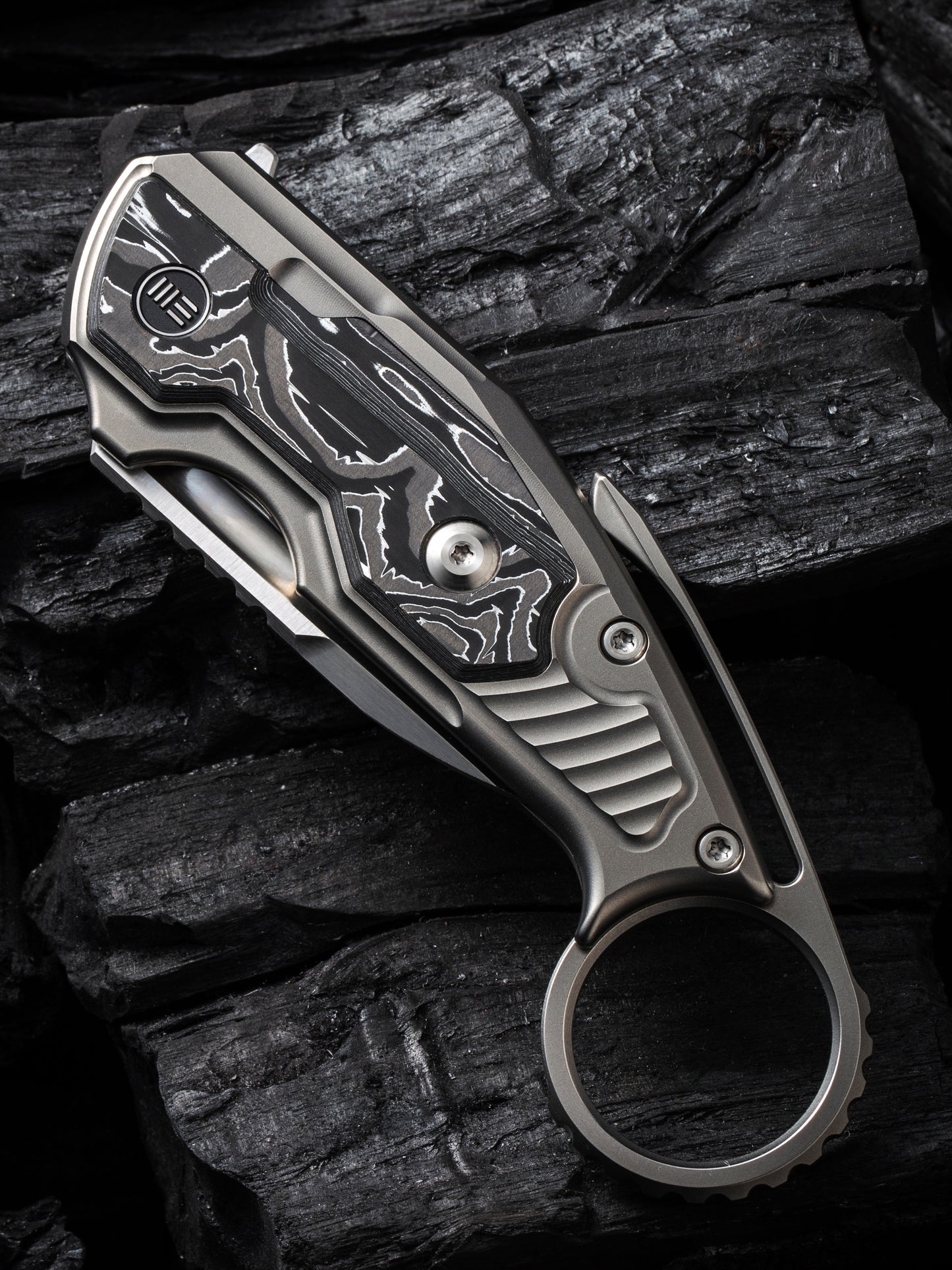 WE Yardbird 2.44" CPM 20CV Aluminum Foil Carbon Fiber Titanium Folding Knife by Maciej Torbe WE22021-3