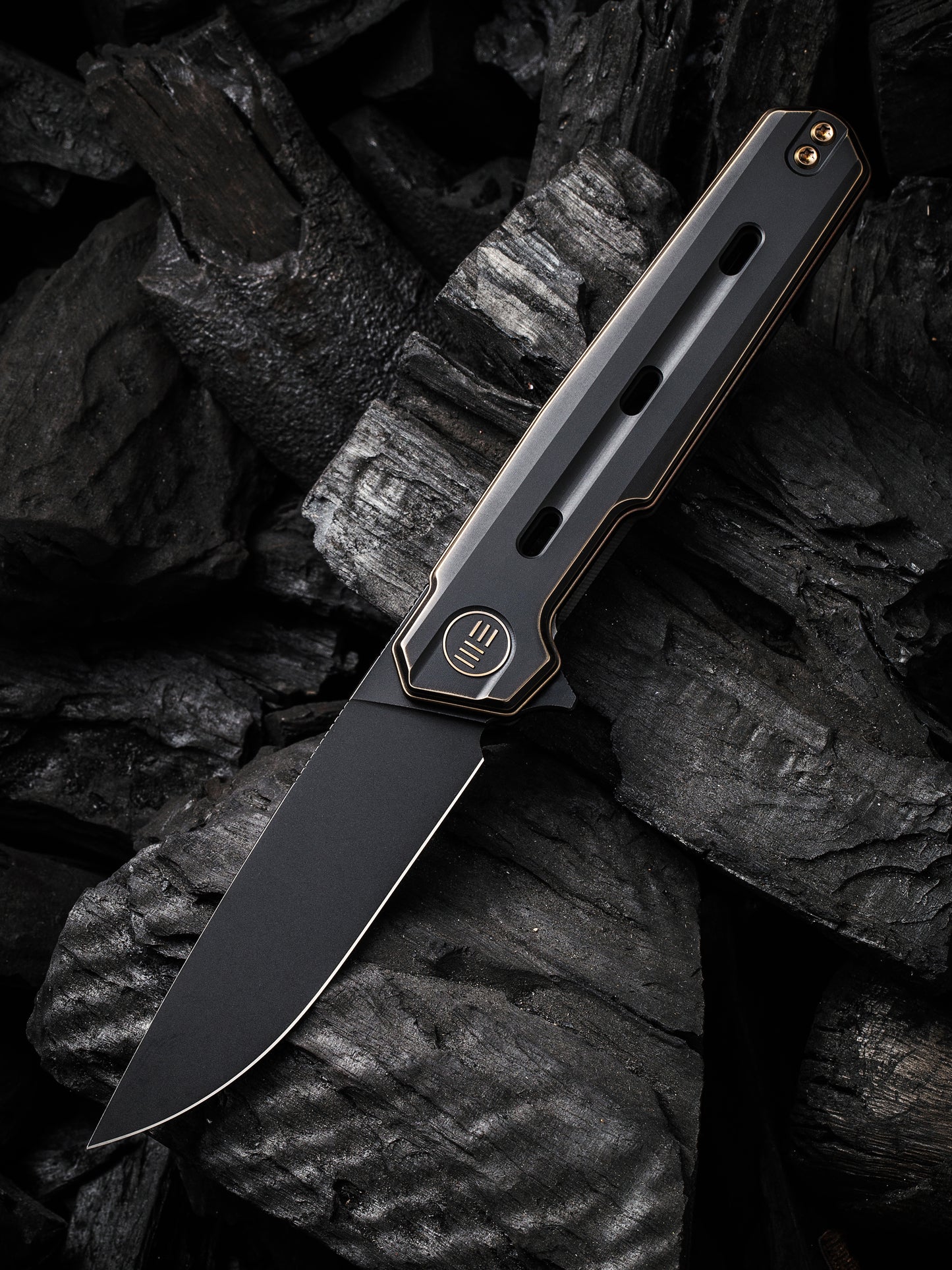 WE Navo 3.25" CPM 20CV Bronze /Black Titanium Folding Knife by Ostap Hel WE22026-3