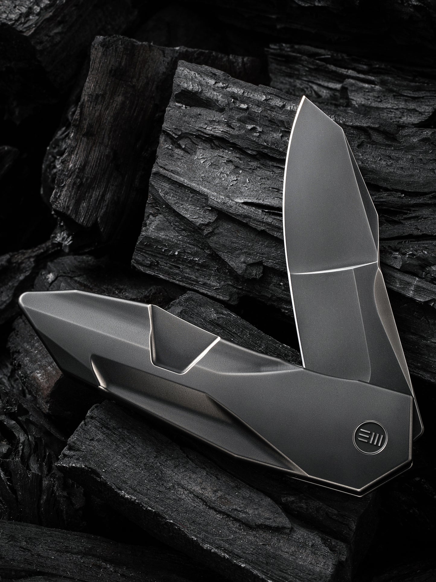 WE Solid 3.88" CPM 20CV Polished Gray Titanium Folding Knife by GTC WE22028-6