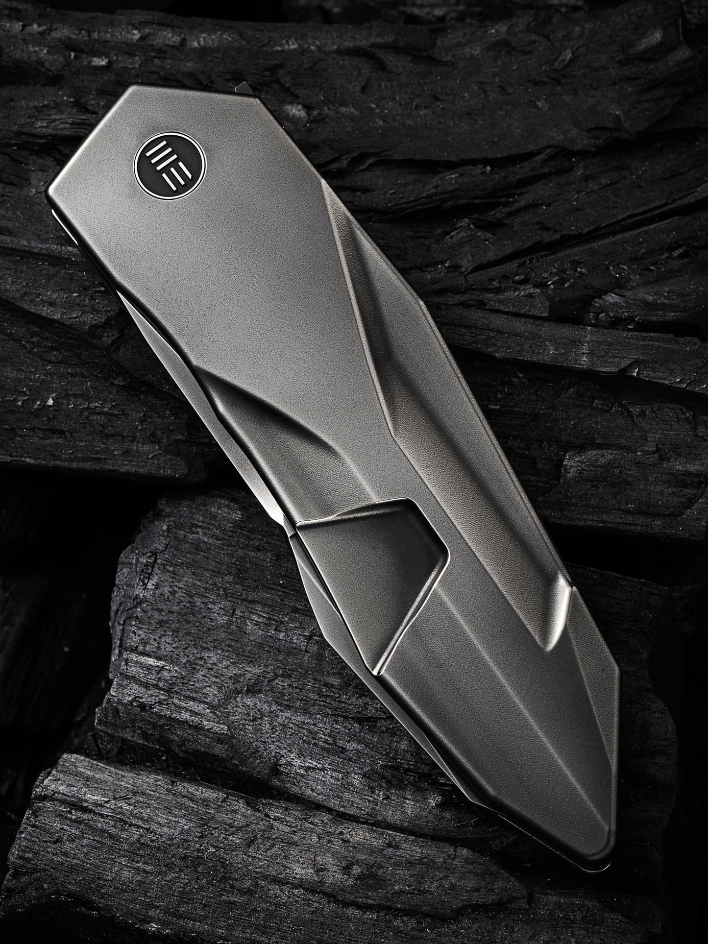 WE Solid 3.88" CPM 20CV Polished Gray Titanium Folding Knife by GTC WE22028-6