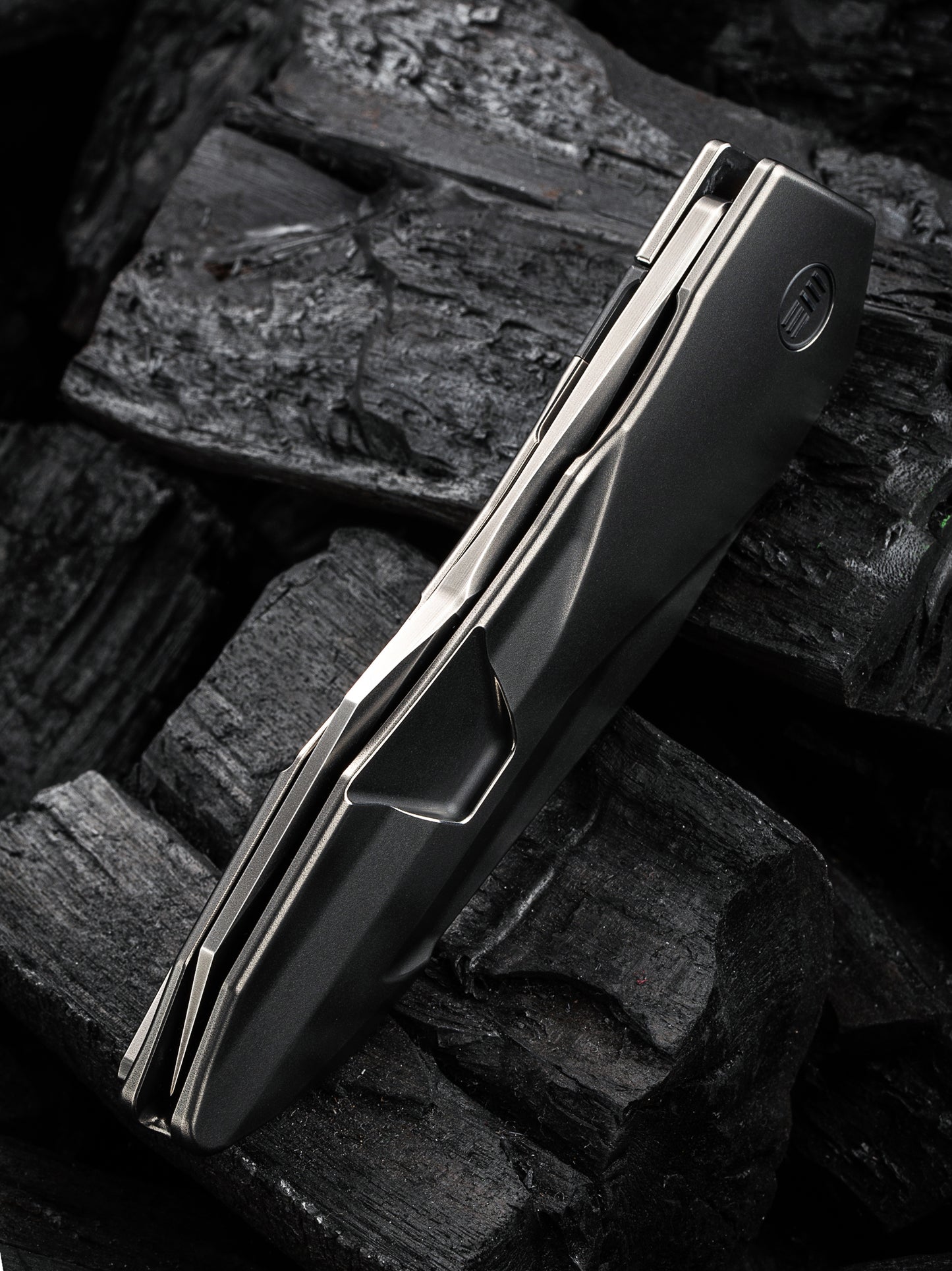WE Solid 3.88" CPM 20CV Polished Gray Titanium Folding Knife by GTC WE22028-6