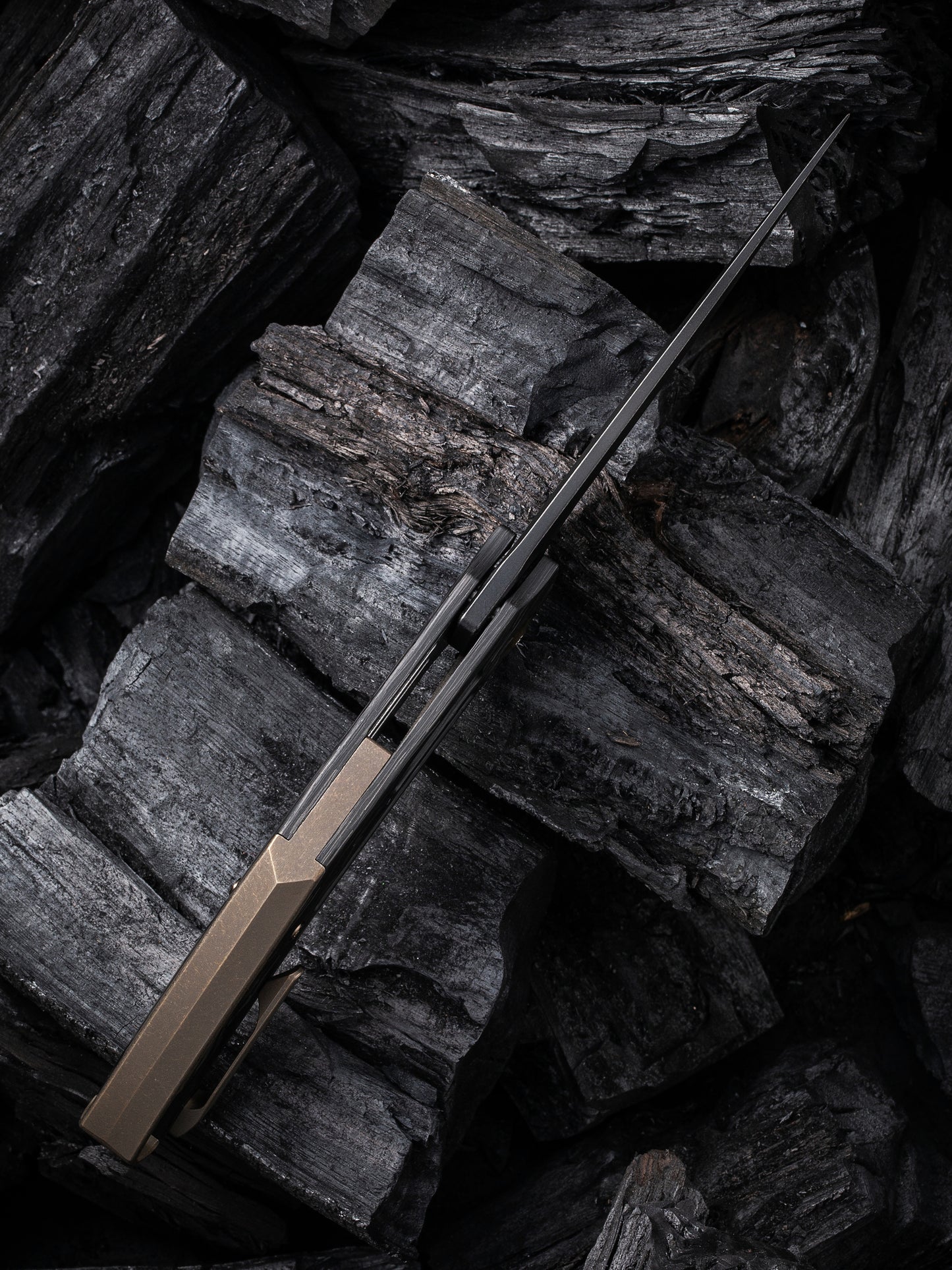 WE Speedliner 3.39" CPM 20CV Black Stonewashed Shredded Carbon Fiber Folding Knife by Tashi Bharucha WE22045B-2