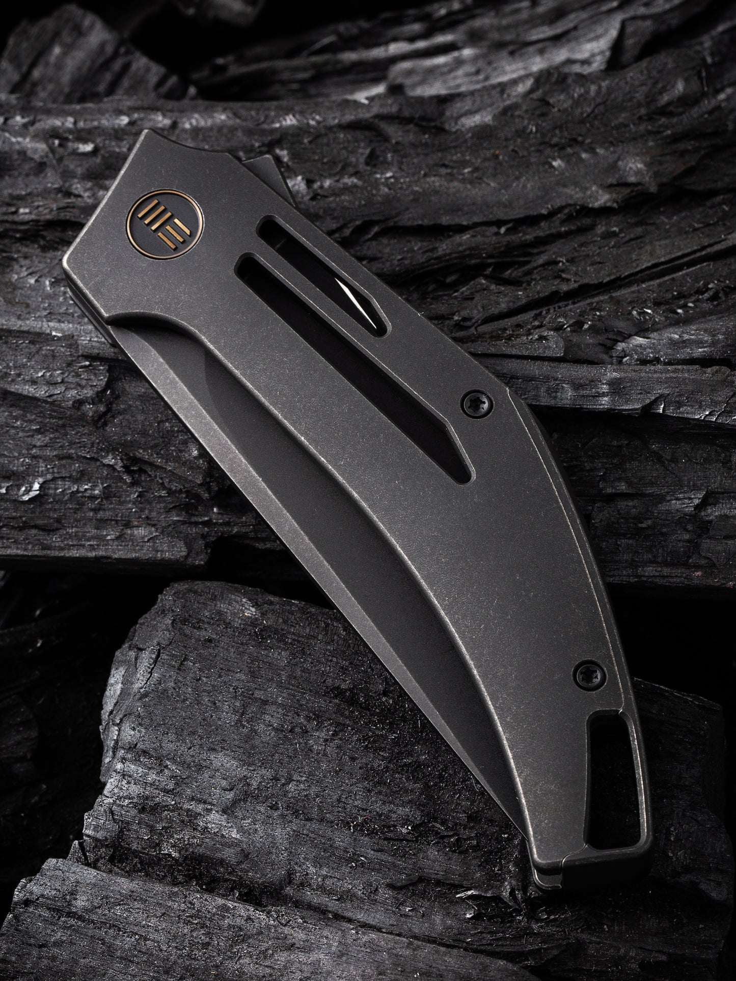 WE Speedliner 3.39" CPM 20CV Black Stonewashed Titanium Folding Knife by Tashi Bharucha WE22045C-1