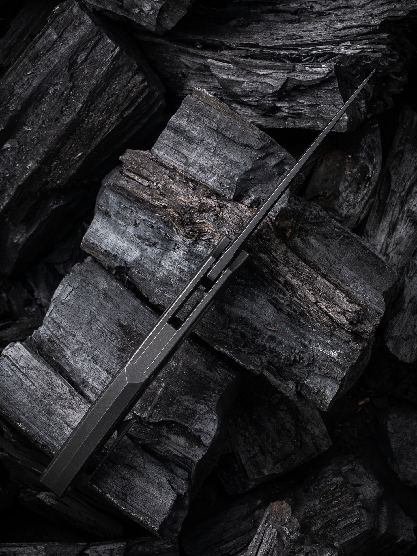 WE Speedliner 3.39" CPM 20CV Black Stonewashed Titanium Folding Knife by Tashi Bharucha WE22045C-1