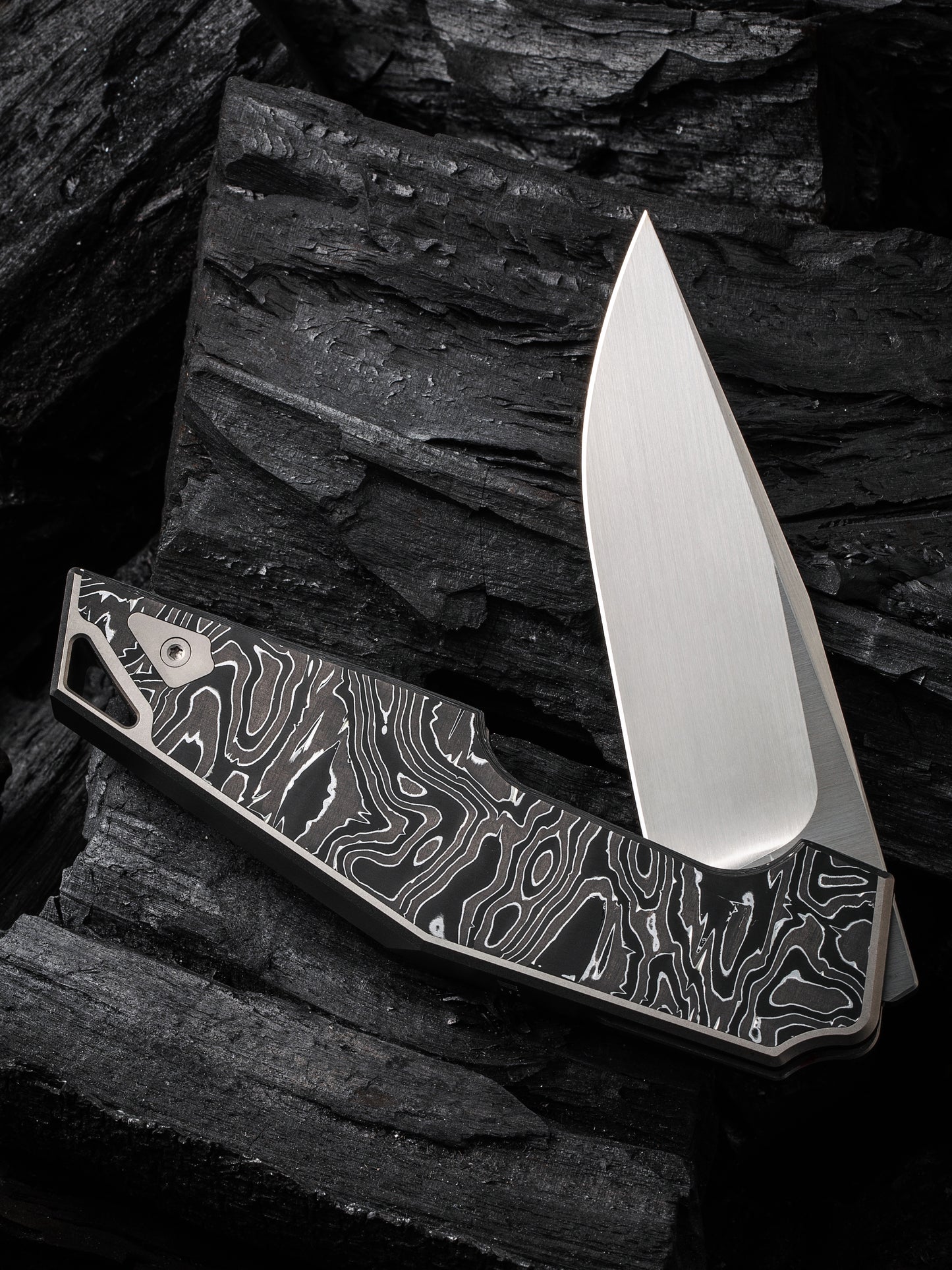 WE OAO 3.4" CPM 20CV Aluminum Foil Carbon Fiber Titanium Folding Knife by Tashi Bharucha WE23001-1
