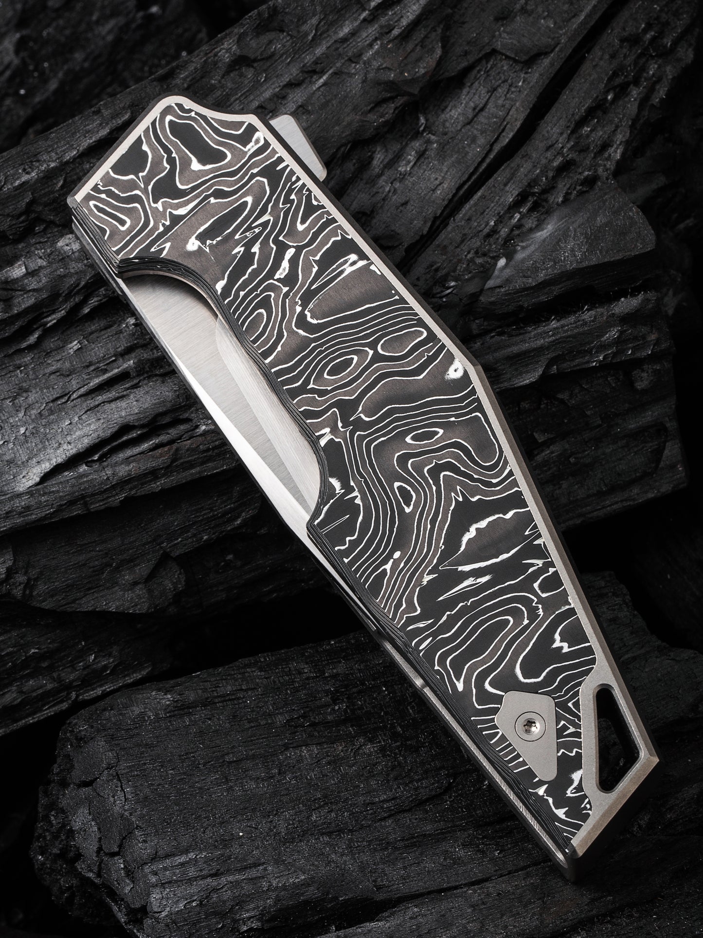 WE OAO 3.4" CPM 20CV Aluminum Foil Carbon Fiber Titanium Folding Knife by Tashi Bharucha WE23001-1