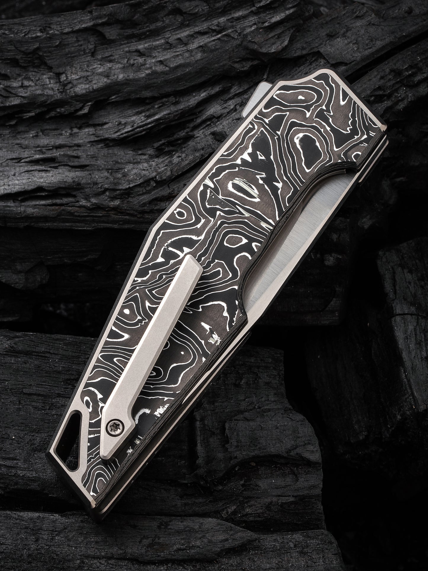 WE OAO 3.4" CPM 20CV Aluminum Foil Carbon Fiber Titanium Folding Knife by Tashi Bharucha WE23001-1