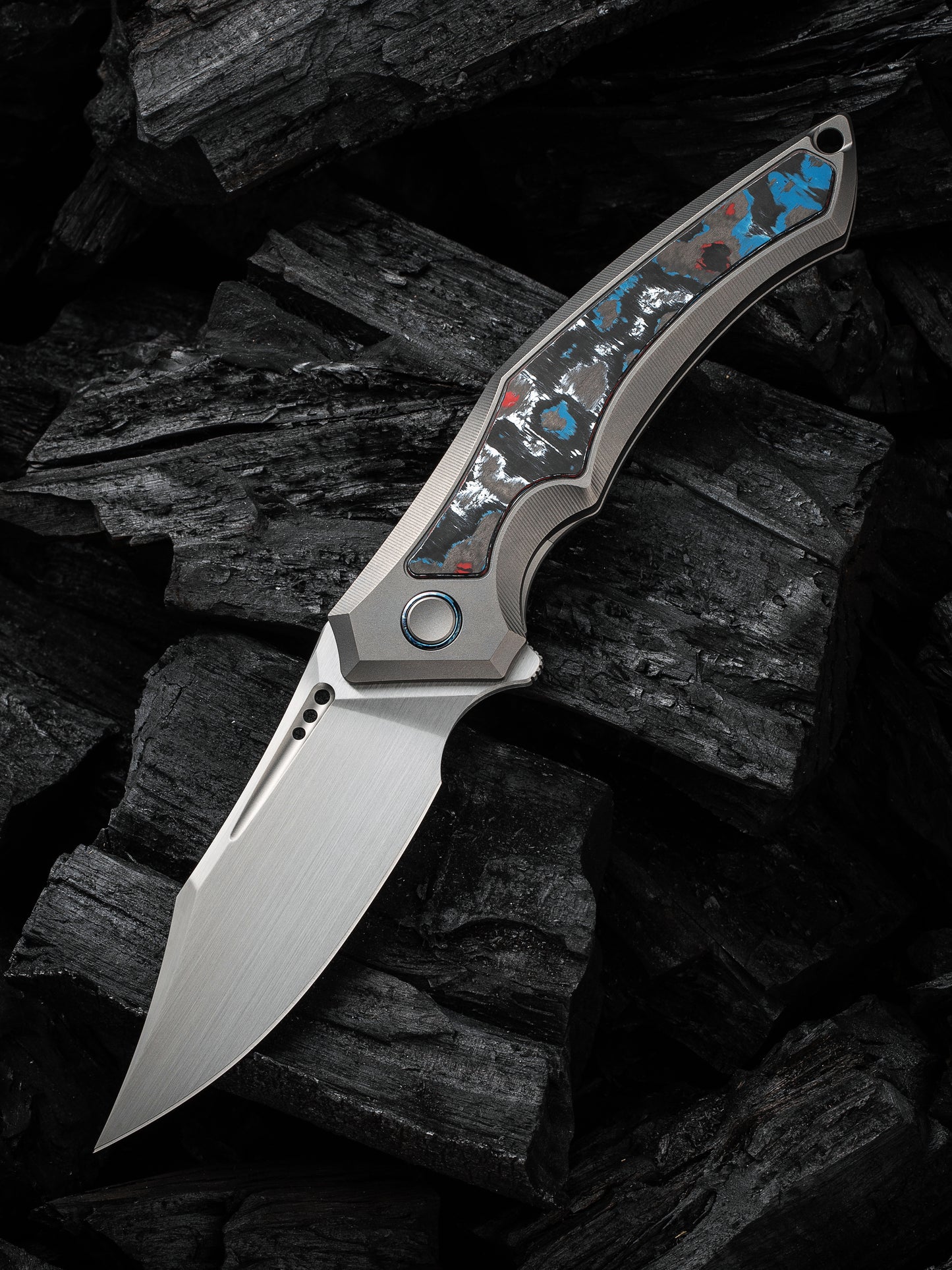 WE Orpheus Limited Edition 3.48" CPM 20CV Nebula Fat Carbon Fiber Titanium Folding Knife WE23009-4