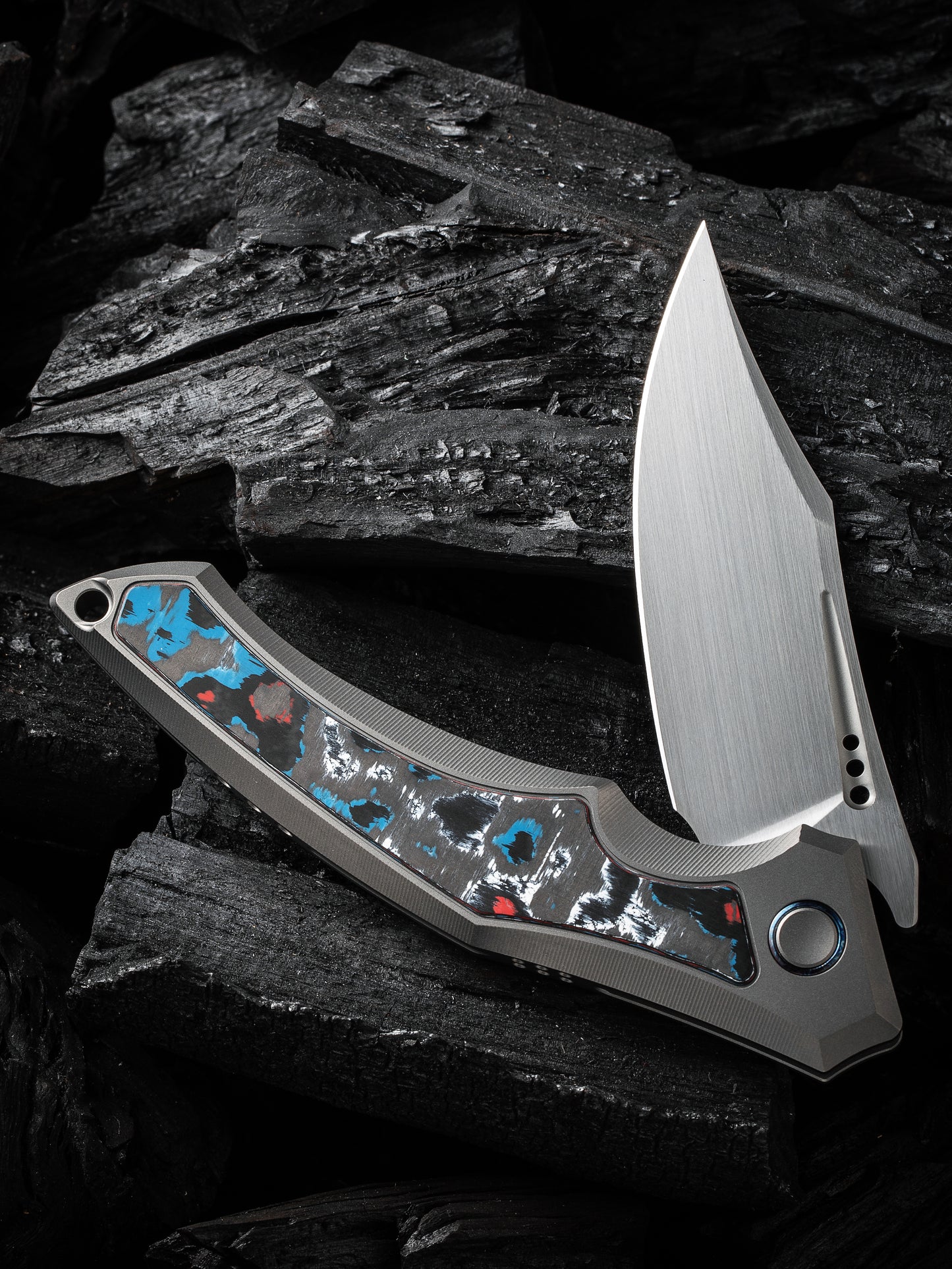 WE Orpheus Limited Edition 3.48" CPM 20CV Nebula Fat Carbon Fiber Titanium Folding Knife WE23009-4