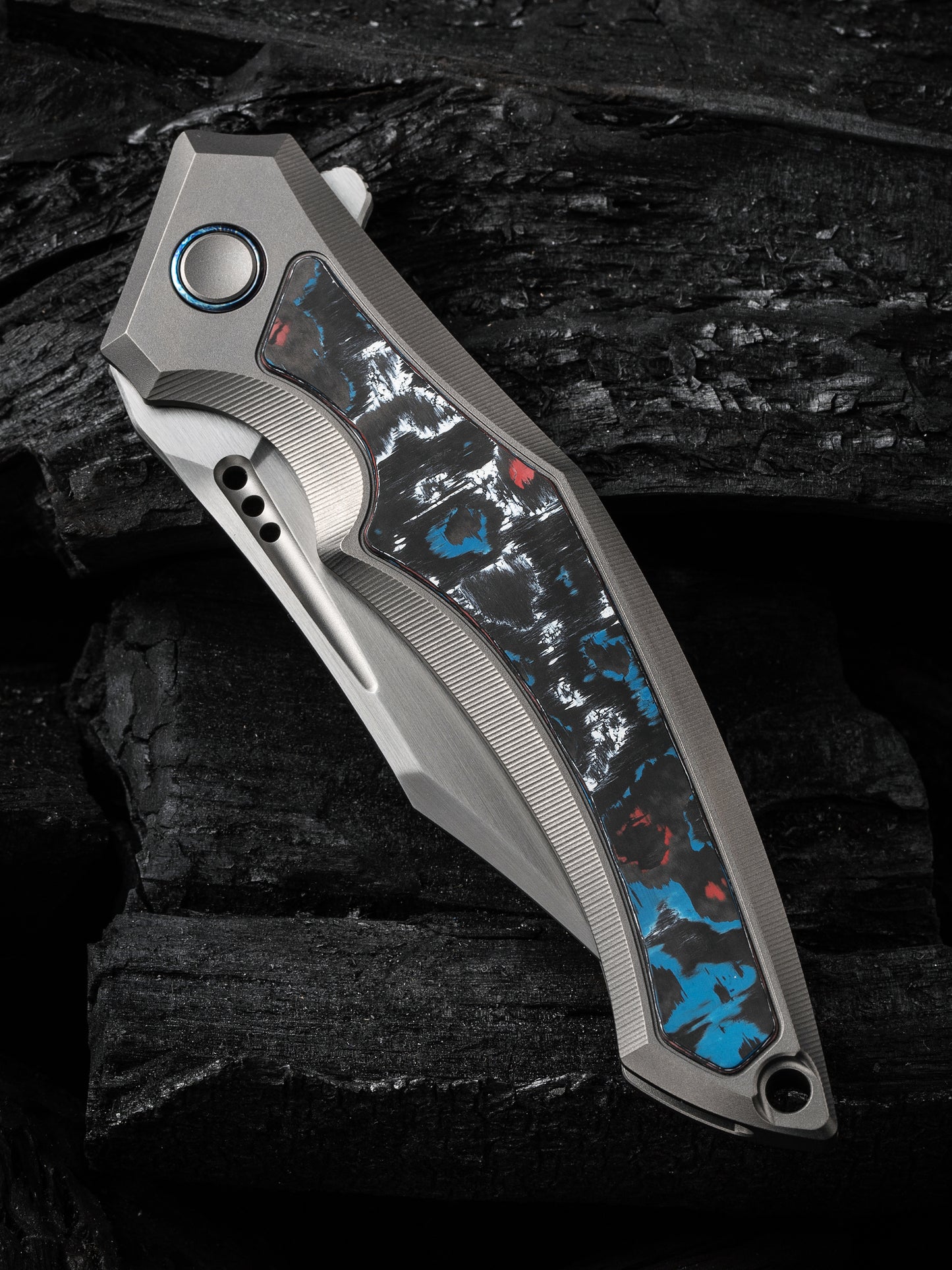 WE Orpheus Limited Edition 3.48" CPM 20CV Nebula Fat Carbon Fiber Titanium Folding Knife WE23009-4