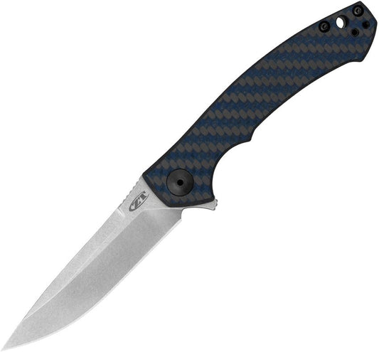 Zero Tolerance 0450BLUCF Sinkevich 3.25" CPM Magnacut Blue Carbon Fiber Titanium Folding Knife