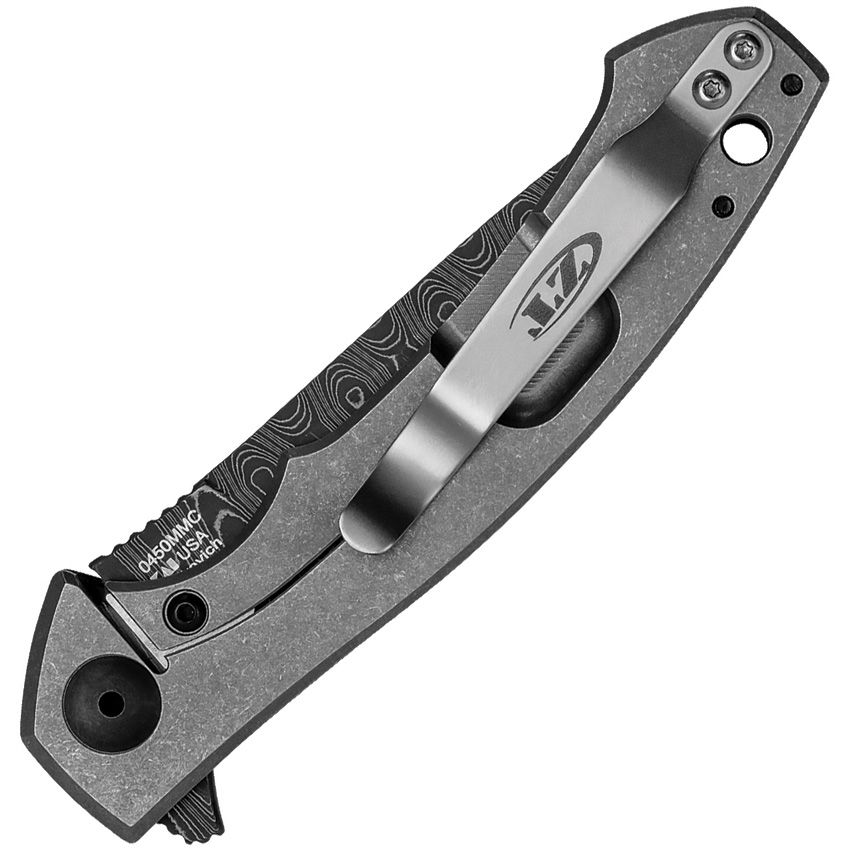 Zero Tolerance 0450MMC Sinkevich Limited Edition 3.25" Vegas Forge Damascus Blue Fat Carbon Titanium Folding Knife