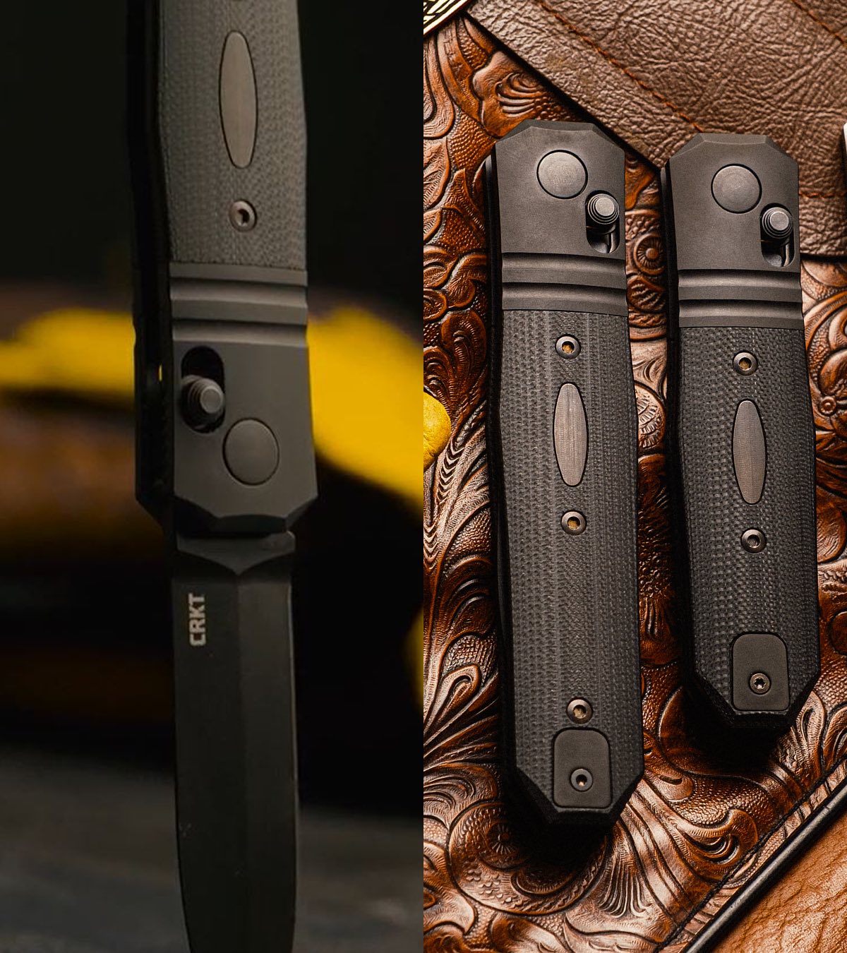 CRKT Redemption Compact 3.28" Magnacut Black Cerakote G10 Folding Knife by Ken Onion - Made in USA