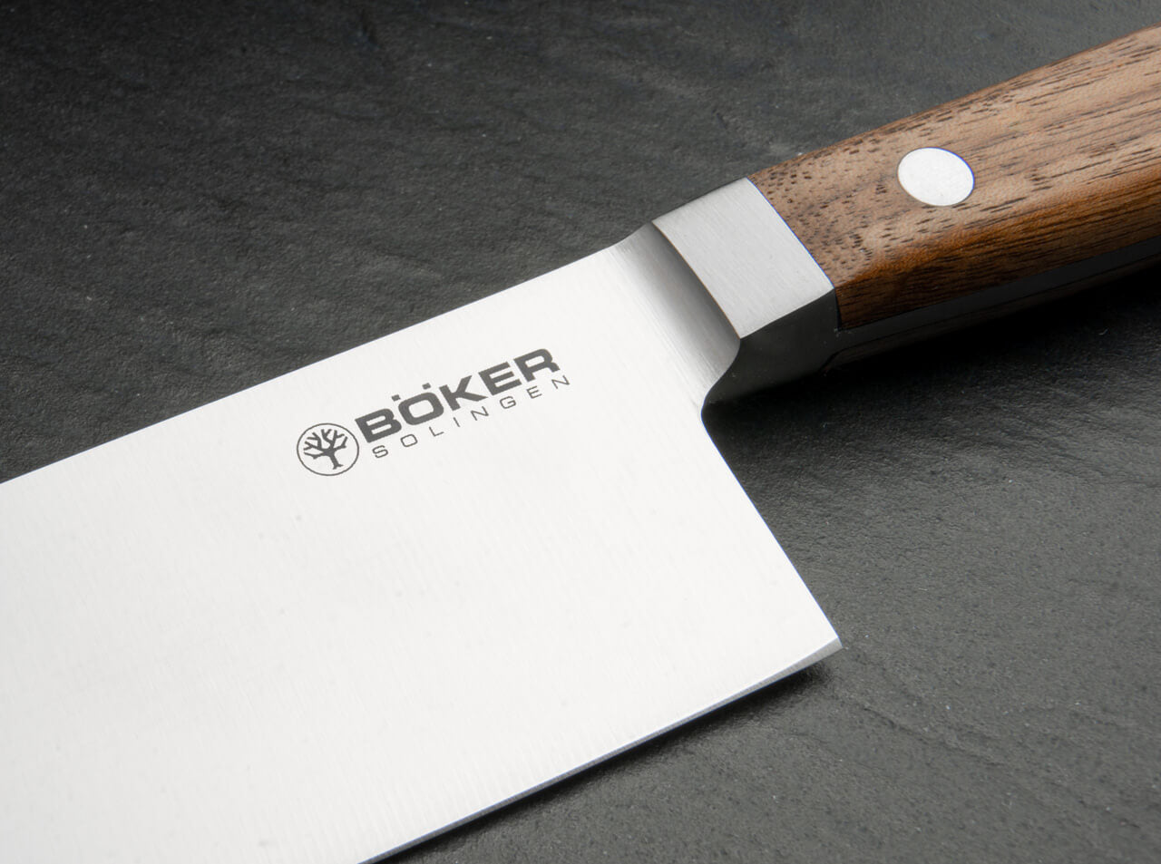 Boker Solingen Heritage 7.01" Kitchen Santoku Knife with Walnut Handle - Made in Germany