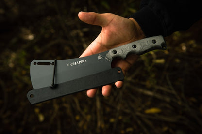 TOPS El Chappo Sniper Gray 6" Fixed Blade Cleaver with Kydex Sheath ECHA-02
