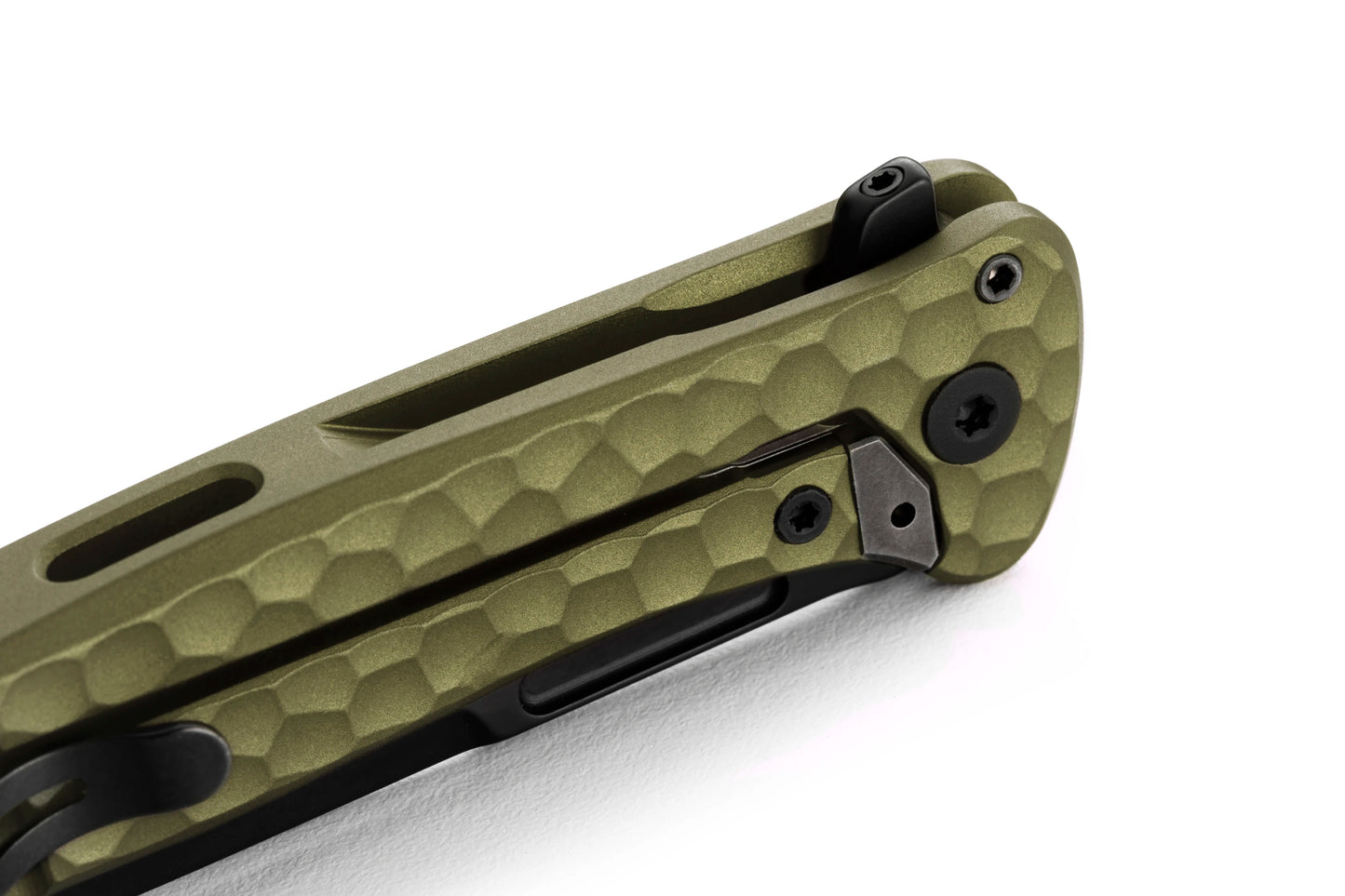 LionSteel Emmet 2.83" Magnacut Old Black / Green Aluminium Integral Folding Knife EM01A GB