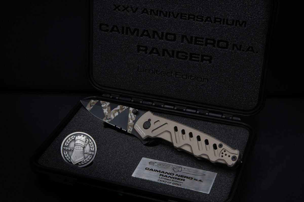 Extrema Ratio Caimano Nero N.A. Ranger XXV Anniversarium Limited Edition 3.66" N690 Folding Knife