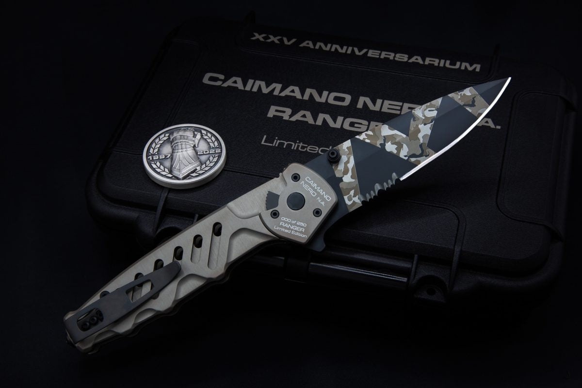 Extrema Ratio Caimano Nero N.A. Ranger XXV Anniversarium Limited Edition 3.66" N690 Folding Knife