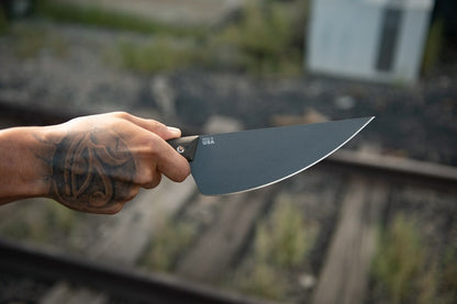 TOPS Frog Market Special XL 7.5" Tungsten Cerakote Fixed Blade Knife with Kydex Sheath FMSXL-02