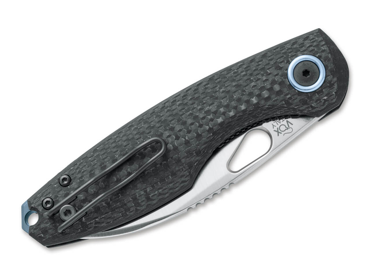 Fox Chilin 3.15" M398 Carbon Fiber Folding Knife by Jesper Voxnaes FX-530 CF