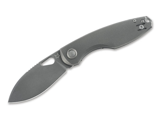 Fox Chilin 3.15" M398 Acid Stonewash Titanium Folding Knife by Jesper Voxnaes FX-530 TIASW