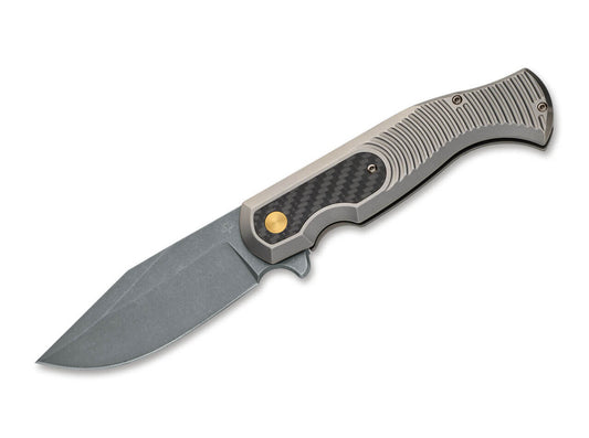 Fox Eastwood Tiger 3.74" CPM S90V Titanium Carbon Fiber Folding Knife by Gudy Van Poppel FX-524 TICF