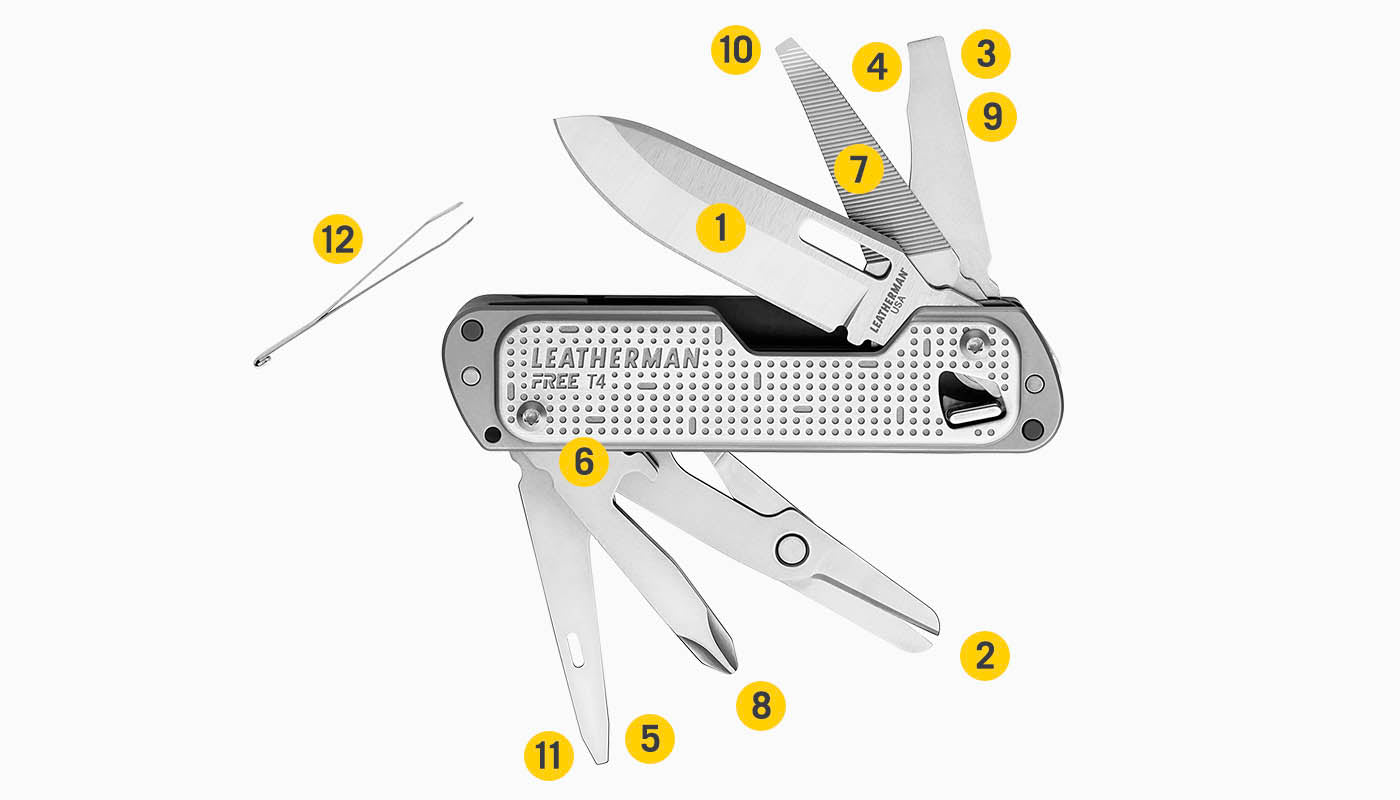 Leatherman Free T4 Arctic 3.6" Magnetic Locking Multi Tool