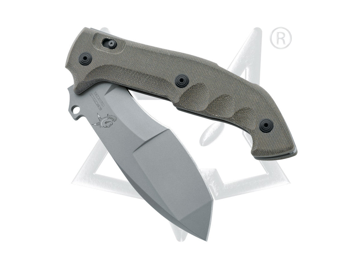 Fox FKMD Meskwaki Tracker 5.31" N690Co Large Micarta Folding Knife with MOLLE Sheath FX-500