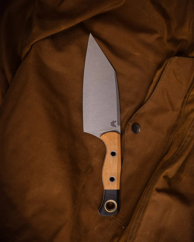 Benchmade Station Knife 4010-02 CPM-154 Tan Richlite Black G10 Fixed Blade Knife with Sheath