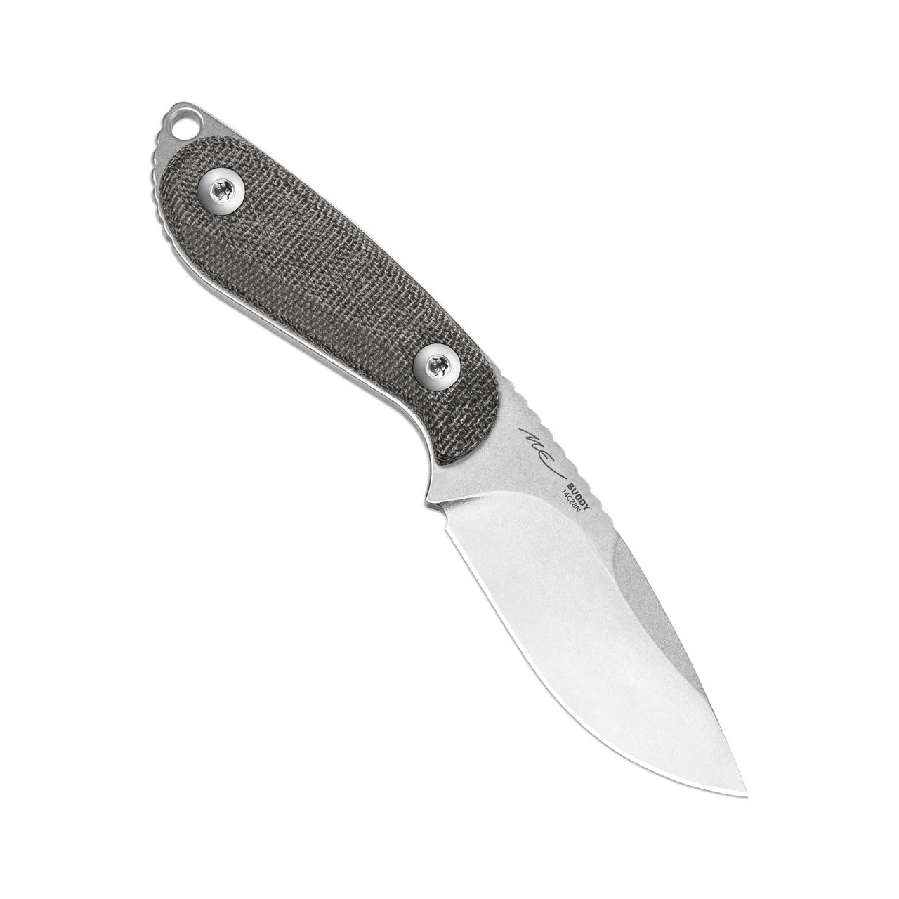Kizer Buddy 3" Sandvik 14C28N Black Canvas Micarta Fixed Blade Knife 1081A8