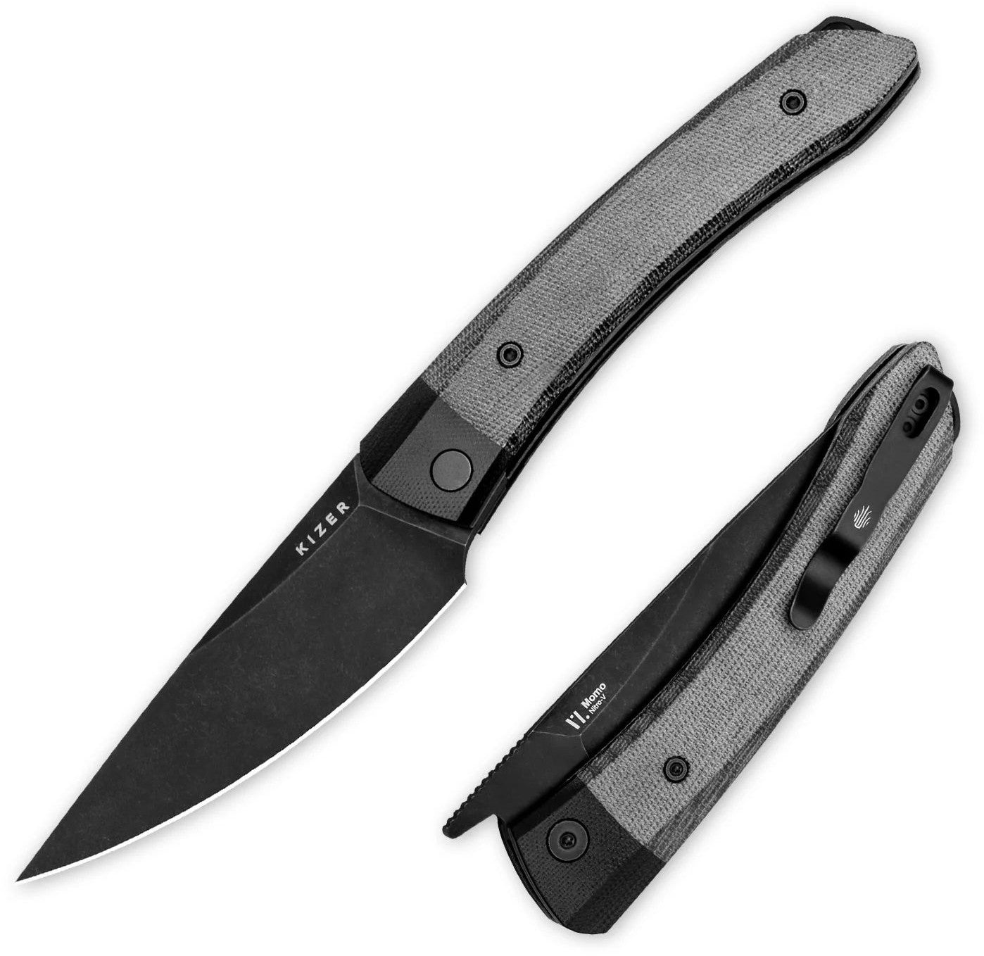 Kizer Momo 4.11" Nitro-V G10 Micarta Folding Knife by Vladimir Legachev V4663A1