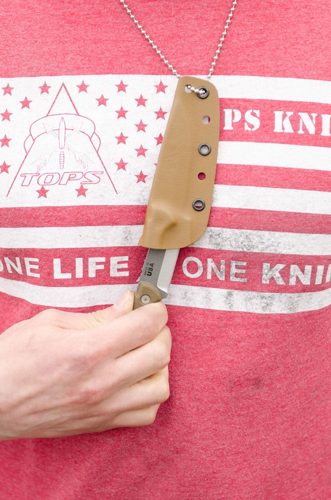 TOPS Knives Mini Scandi Rockies Edition 3" Fixed Blade Knife with Kydex Sheath MSK-TBF