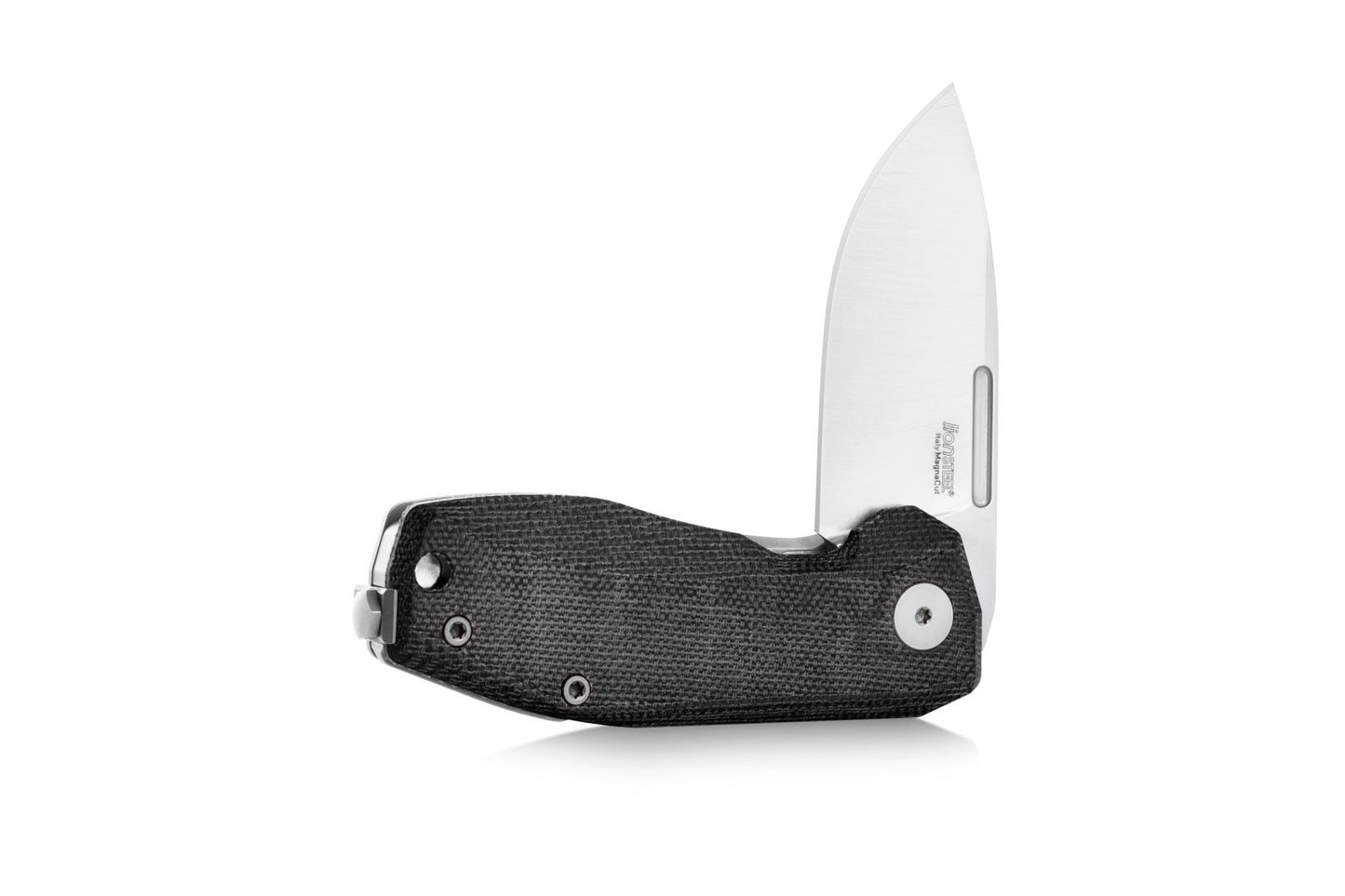 LionSteel Nano 2.56" Magnacut Black Canvas Micarta Titanium Folding Knife NA01 CVB