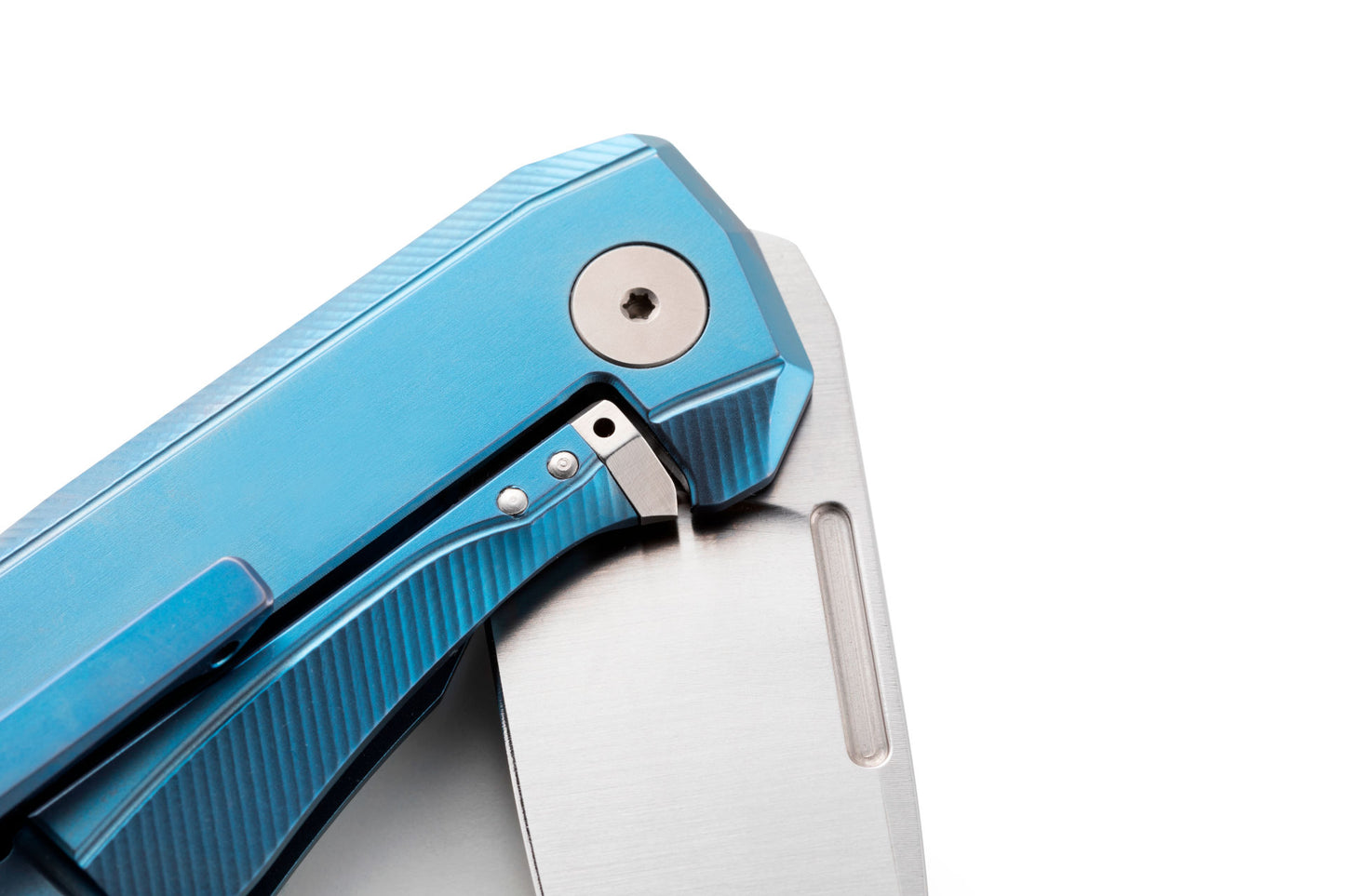 LionSteel Nano 2.56" Magnacut Blue Titanium Folding Knife NA01 BL