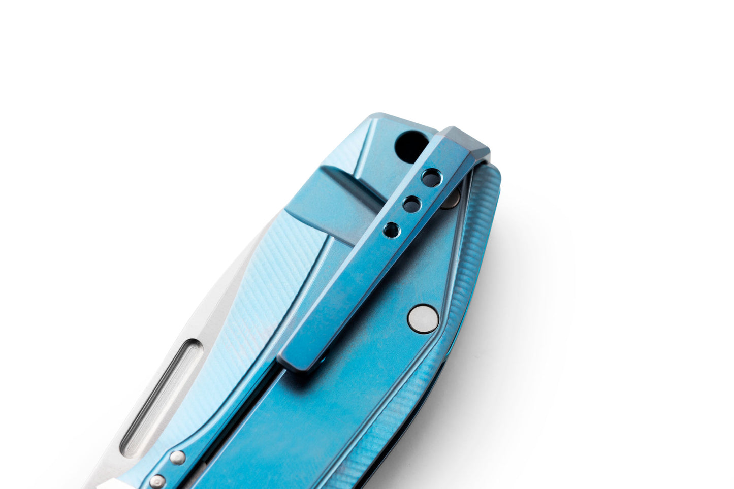 LionSteel Nano 2.56" Magnacut Blue Titanium Folding Knife NA01 BL