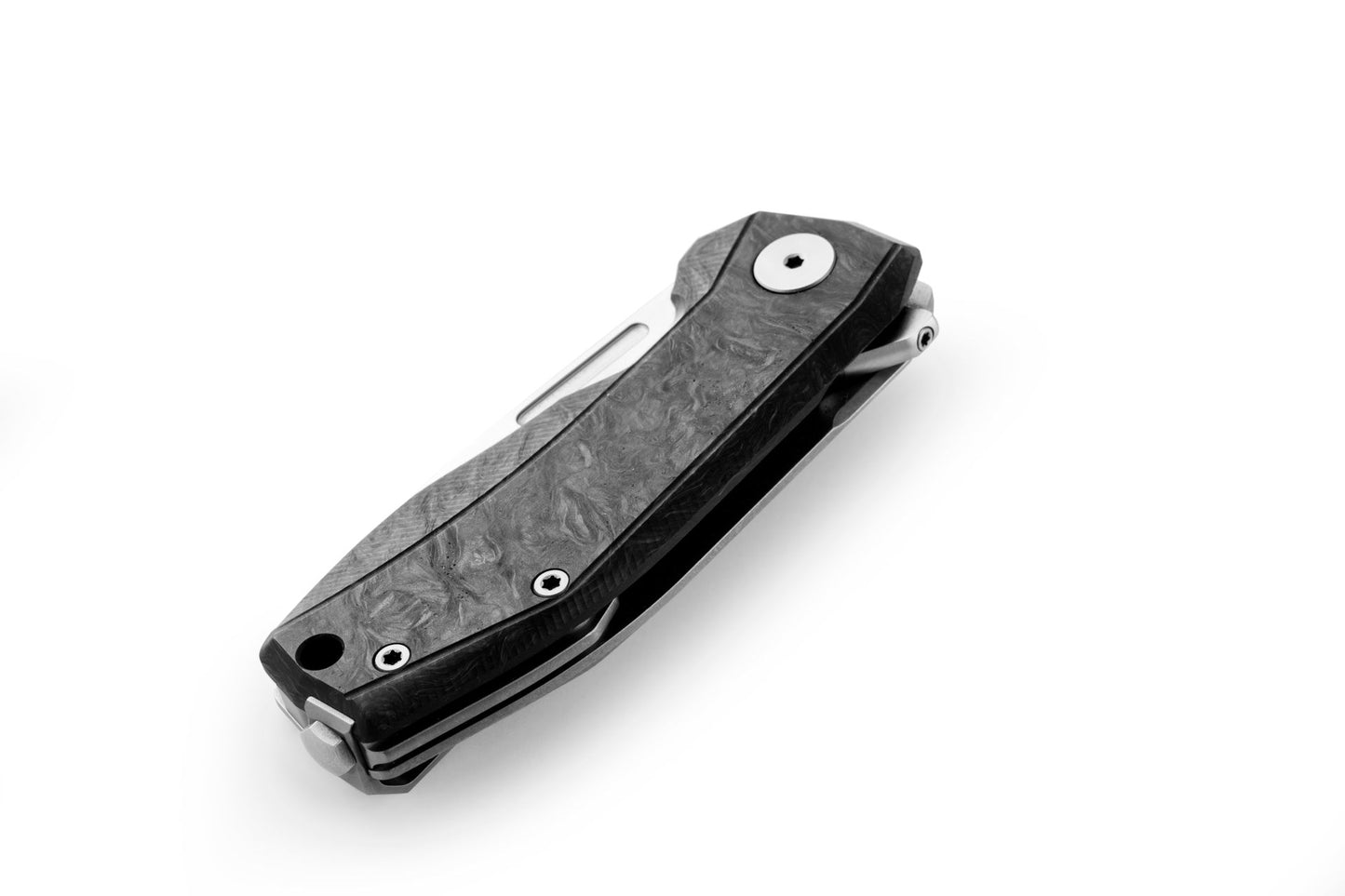 LionSteel Nano 2.56" Magnacut Carbon Fiber Titanium Folding Knife NA01 CF