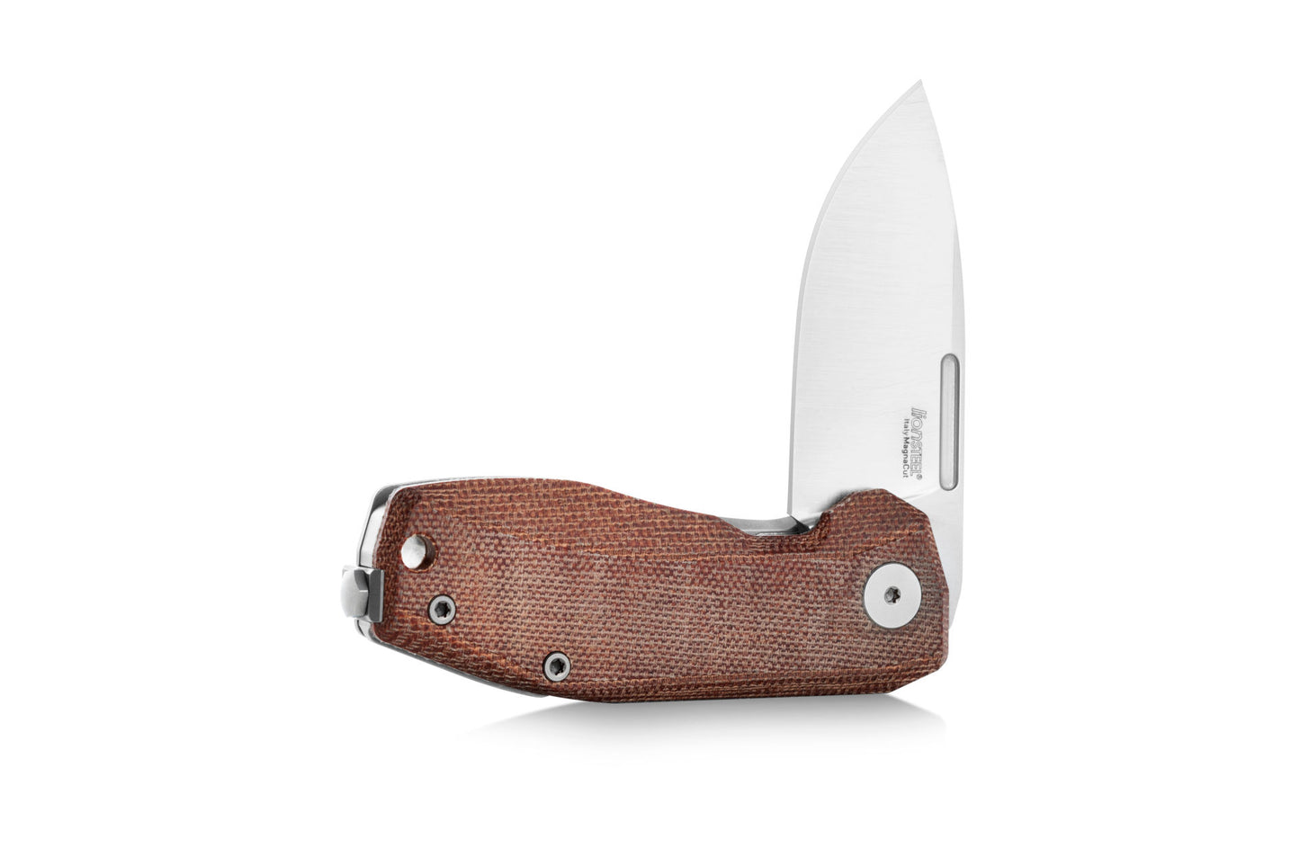 LionSteel Nano 2.56" Magnacut Natural Canvas Micarta Titanium Folding Knife NA01 CVN