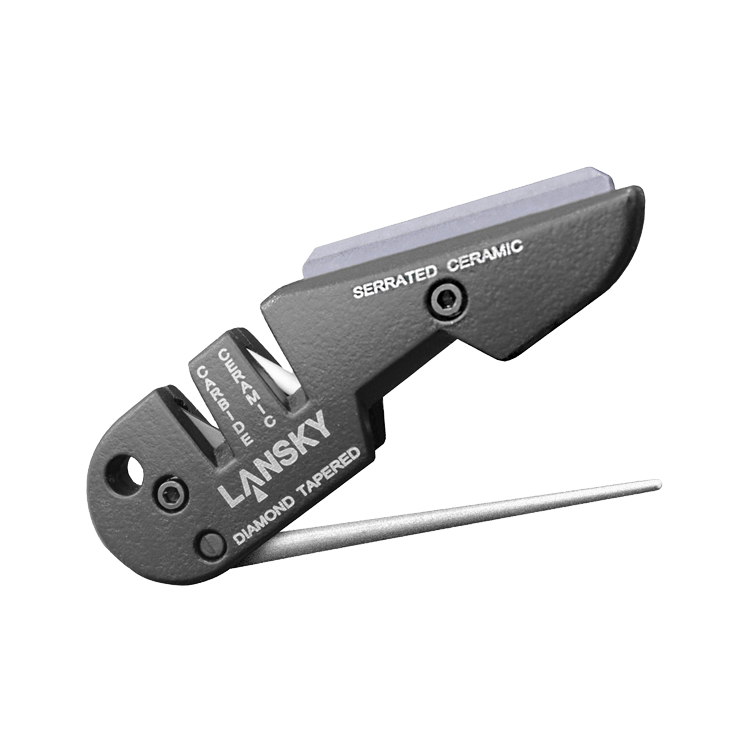 Lansky Responder 3.5" Folding Knife and Blademedic Multifunction Sharpener Combo UTR7