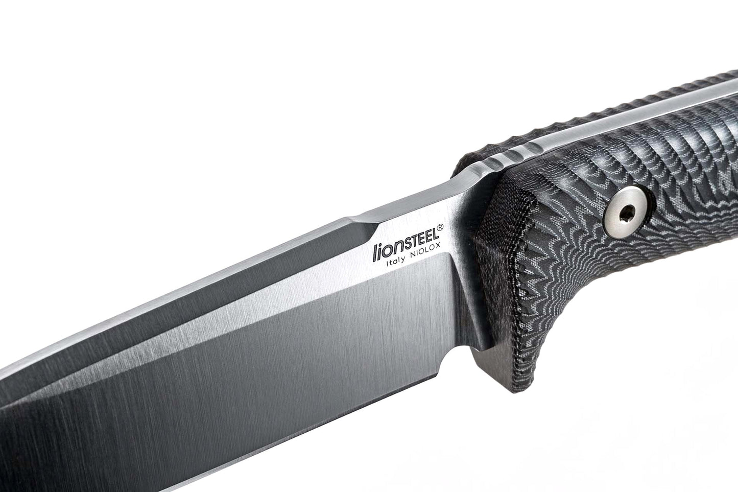 LionSteel T5 5.04" Satin Niolox Black Micarta Fixed Blade Knife