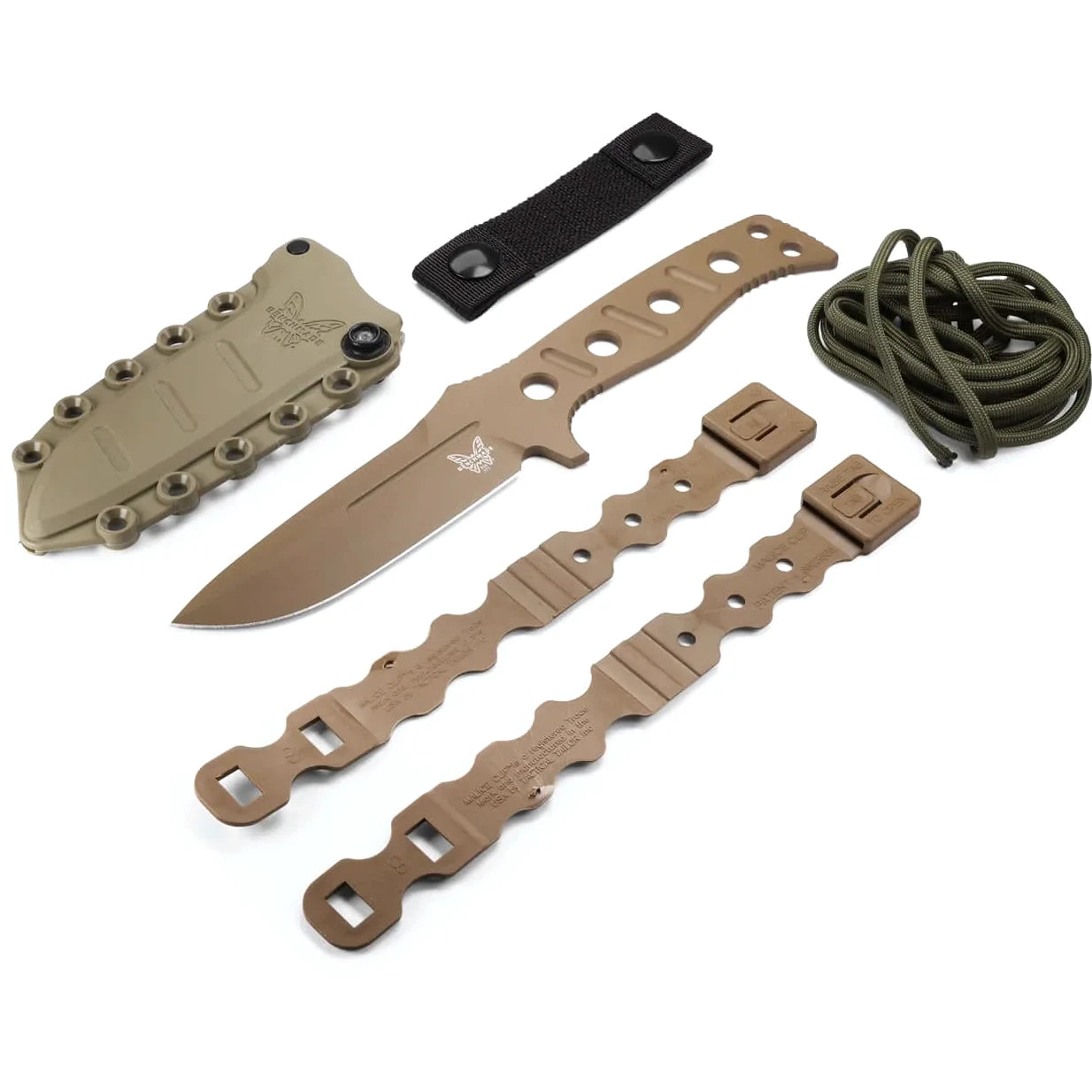 Benchmade 375FE-1 Fixed Adamas 4.2" CPM-CruWear Flat Earth Fixed Blade Knife with MOLLE Sheath