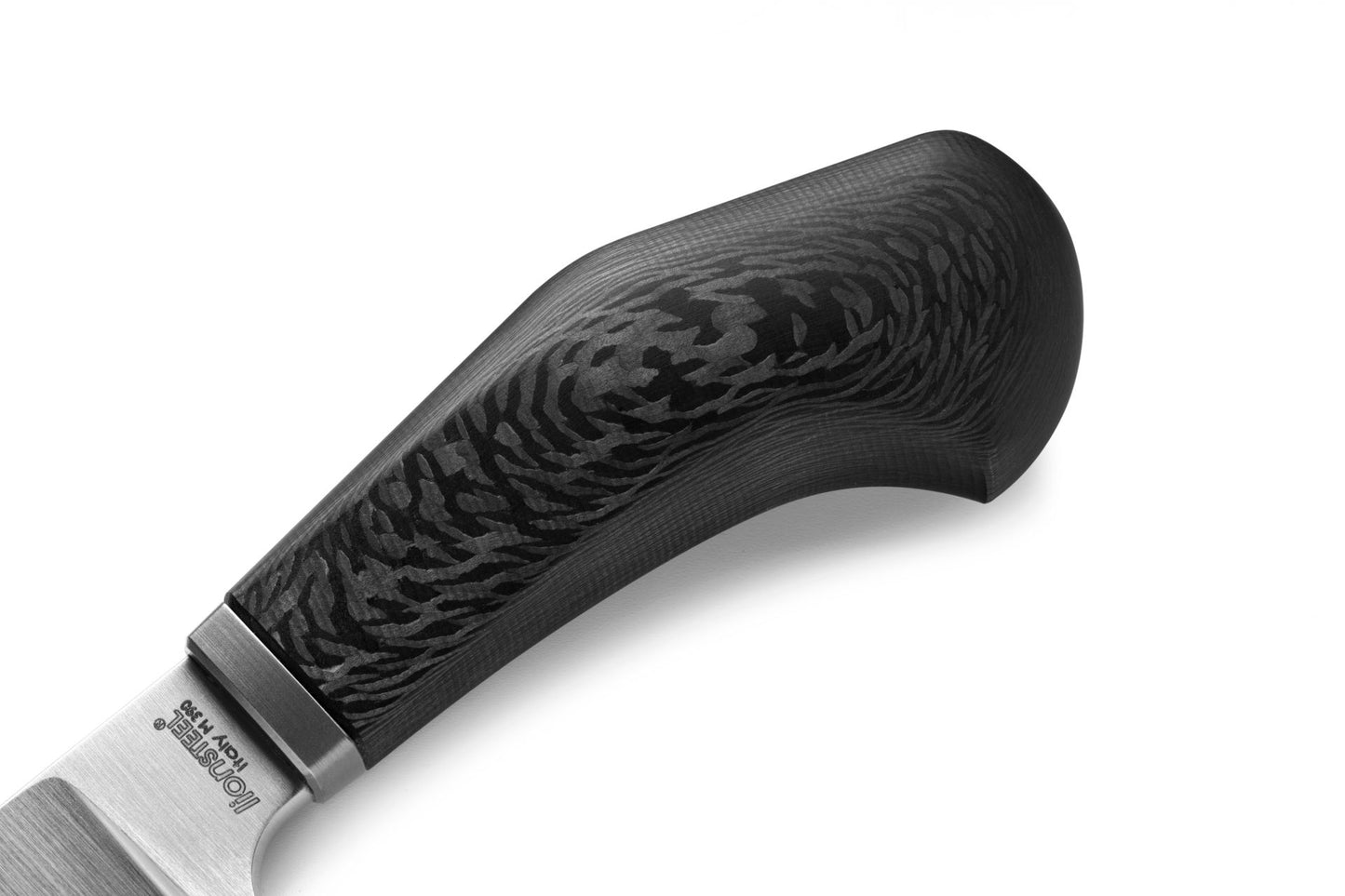 LionSteel Willy 2.56" M390 Carbon Fiber Fixed Blade Knife with Leather Sheath WL1 CF