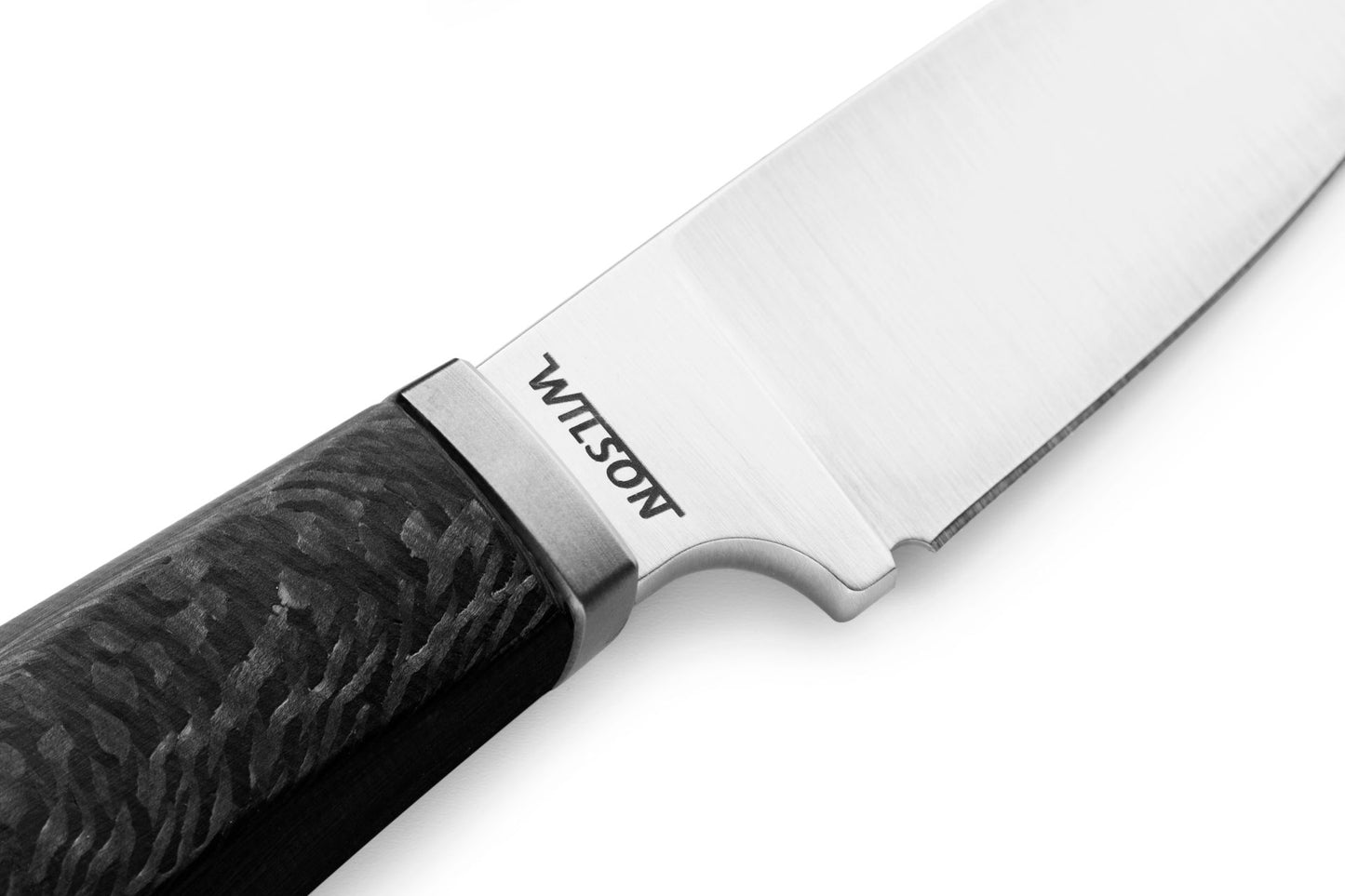 LionSteel Willy 2.56" M390 Carbon Fiber Fixed Blade Knife with Leather Sheath WL1 CF