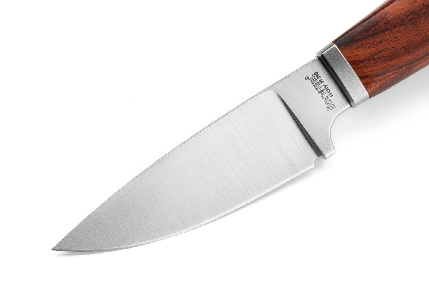 LionSteel Willy 2.56" M390 Santos Wood Fixed Blade Knife with Leather Sheath WL1 ST