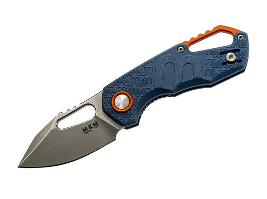 MKM Isonzo 1.93" N690 Stonewash Blue Folding Knife - Jesper Voxnæs Design