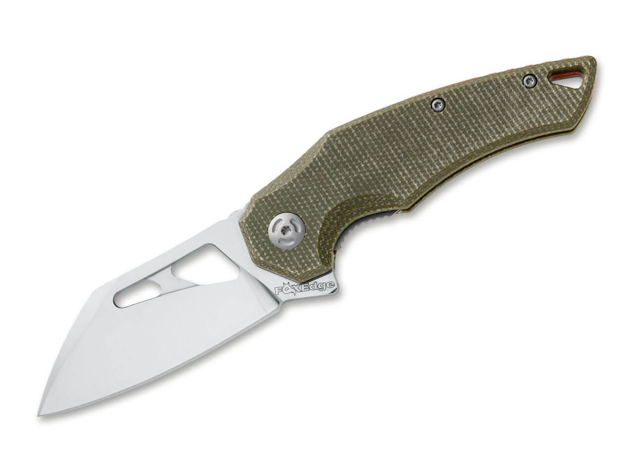 Fox Atrax 3.15" 8Cr13MoV Green Canvas Micarta Folding Knife by Denis Simonutti