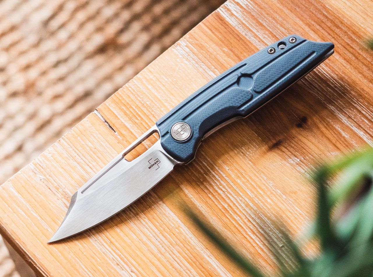 Boker Plus HEA Hunter 2.87" D2 Blue G10 Folding Knife by Sam Abdelrahman 01BO193
